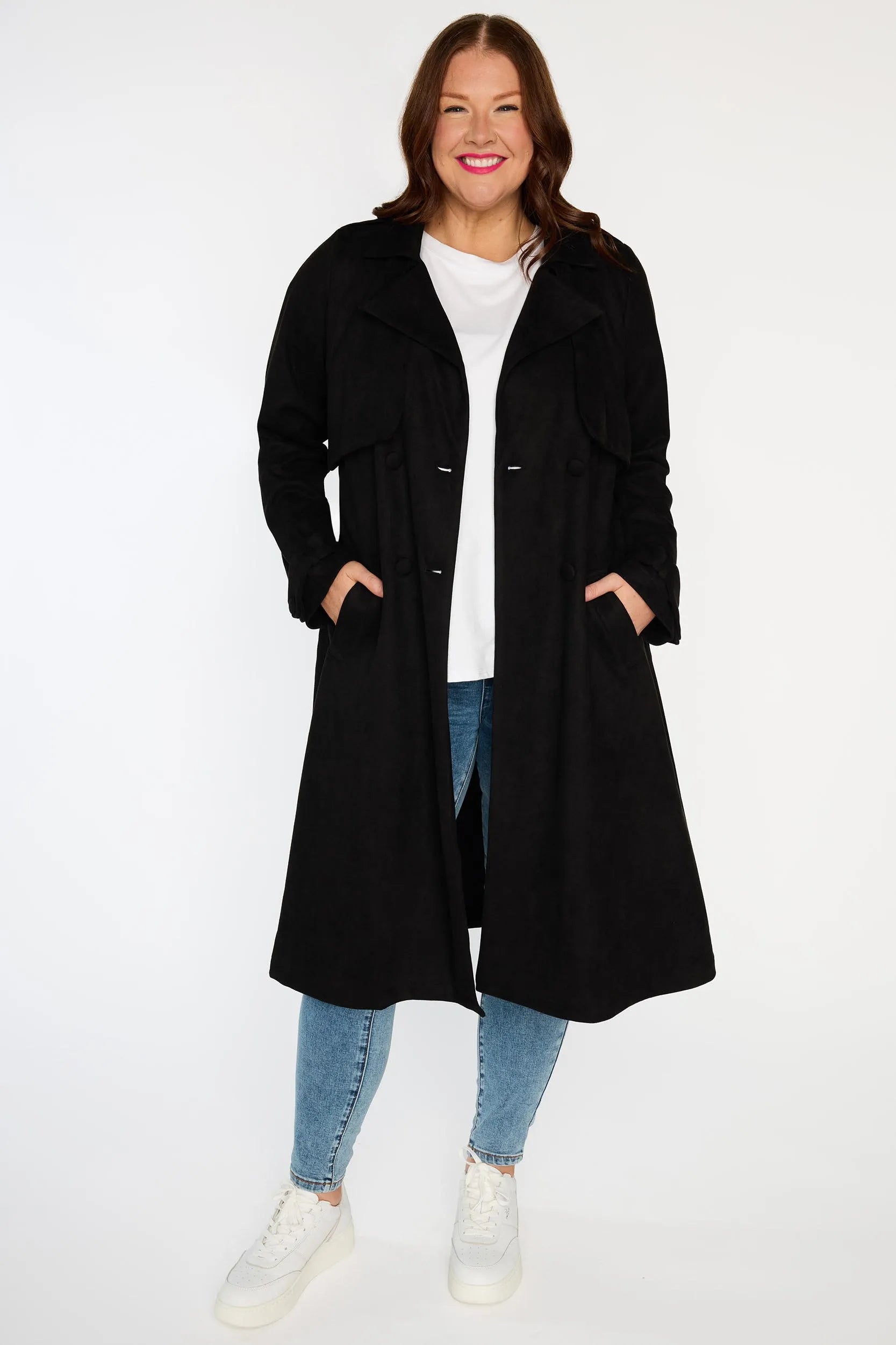 Carmen Black Trenchcoat – Black denim jacket