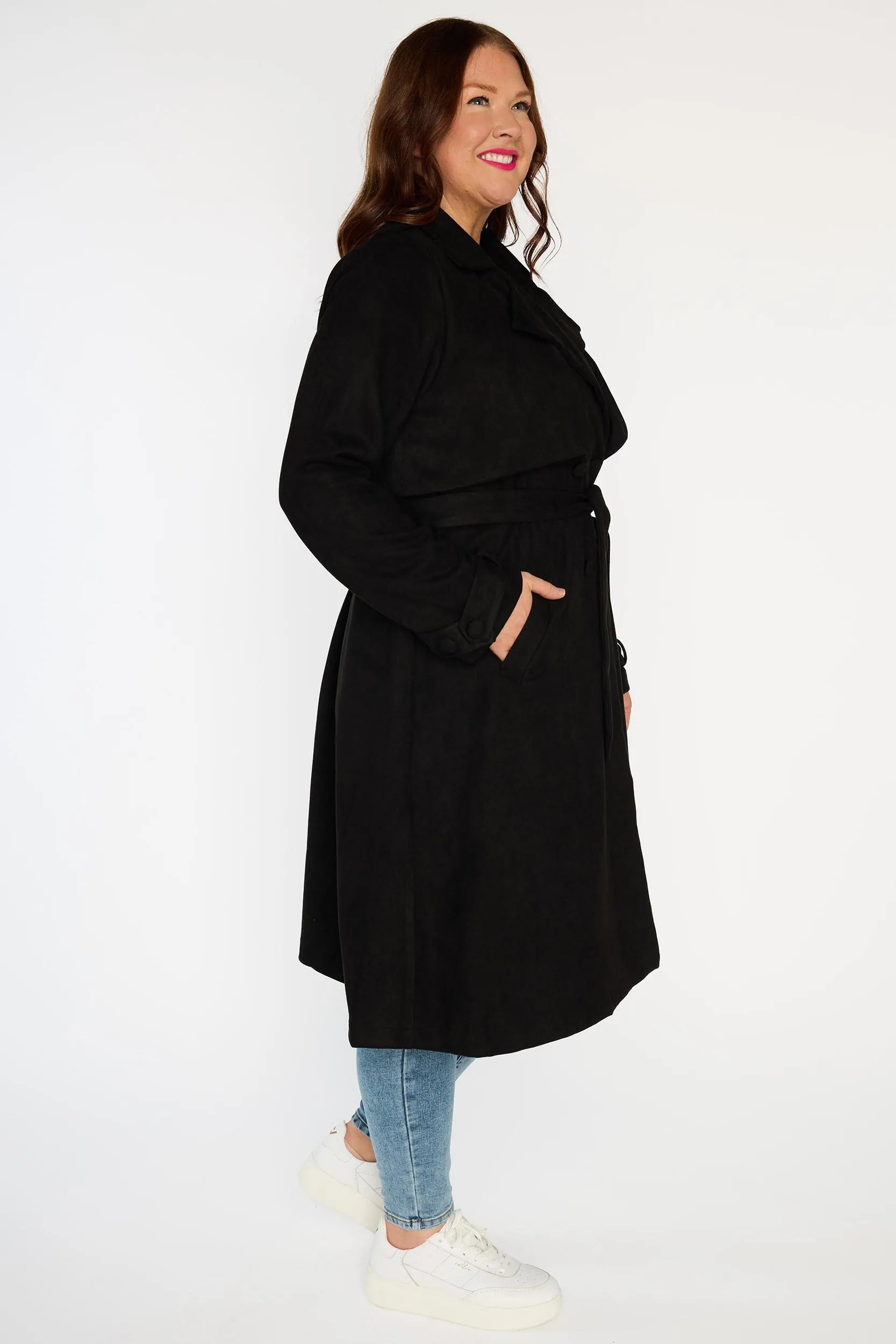Carmen Black Trenchcoat – Black denim jacket
