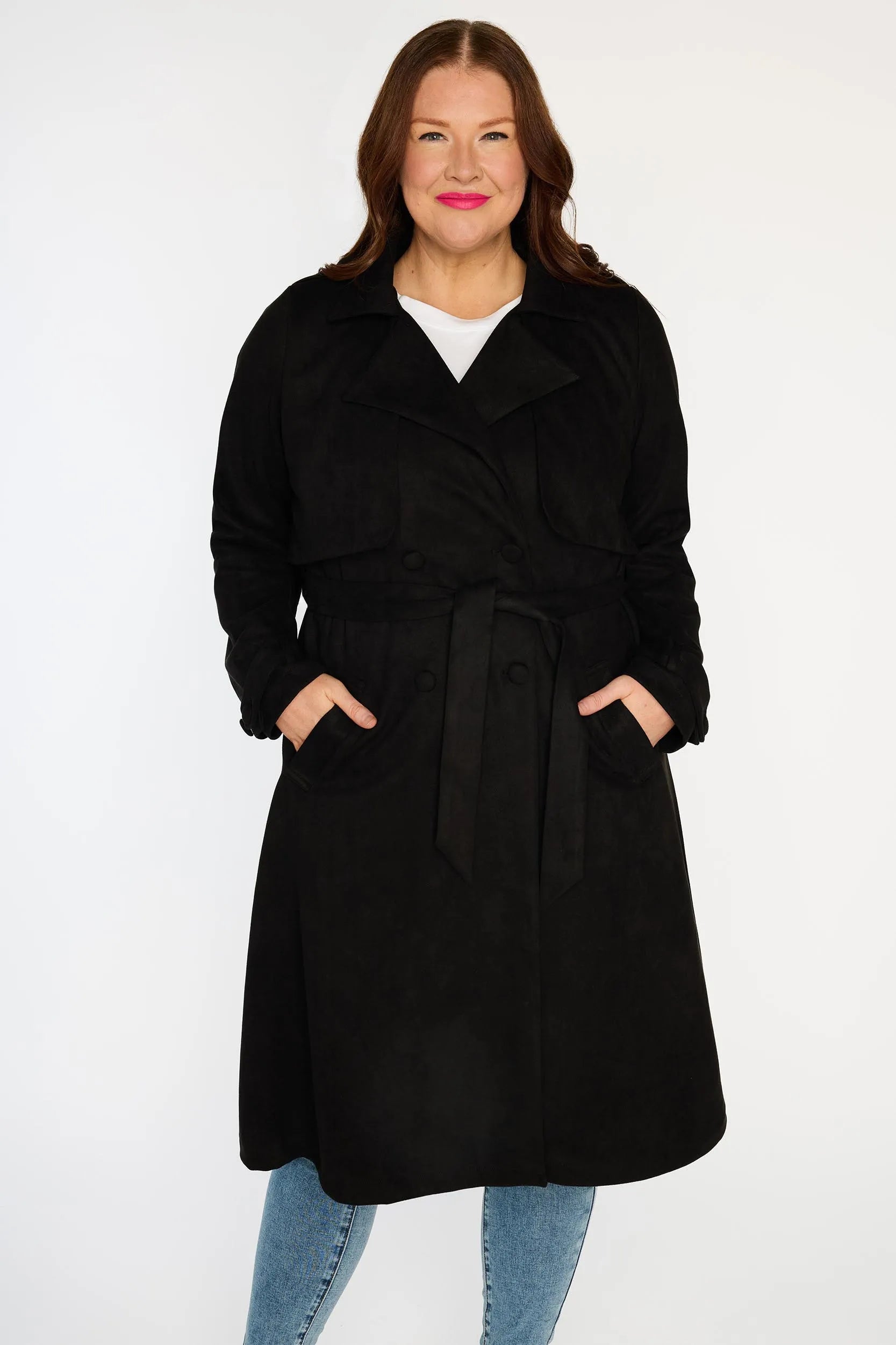 Carmen Black Trenchcoat – Black denim jacket