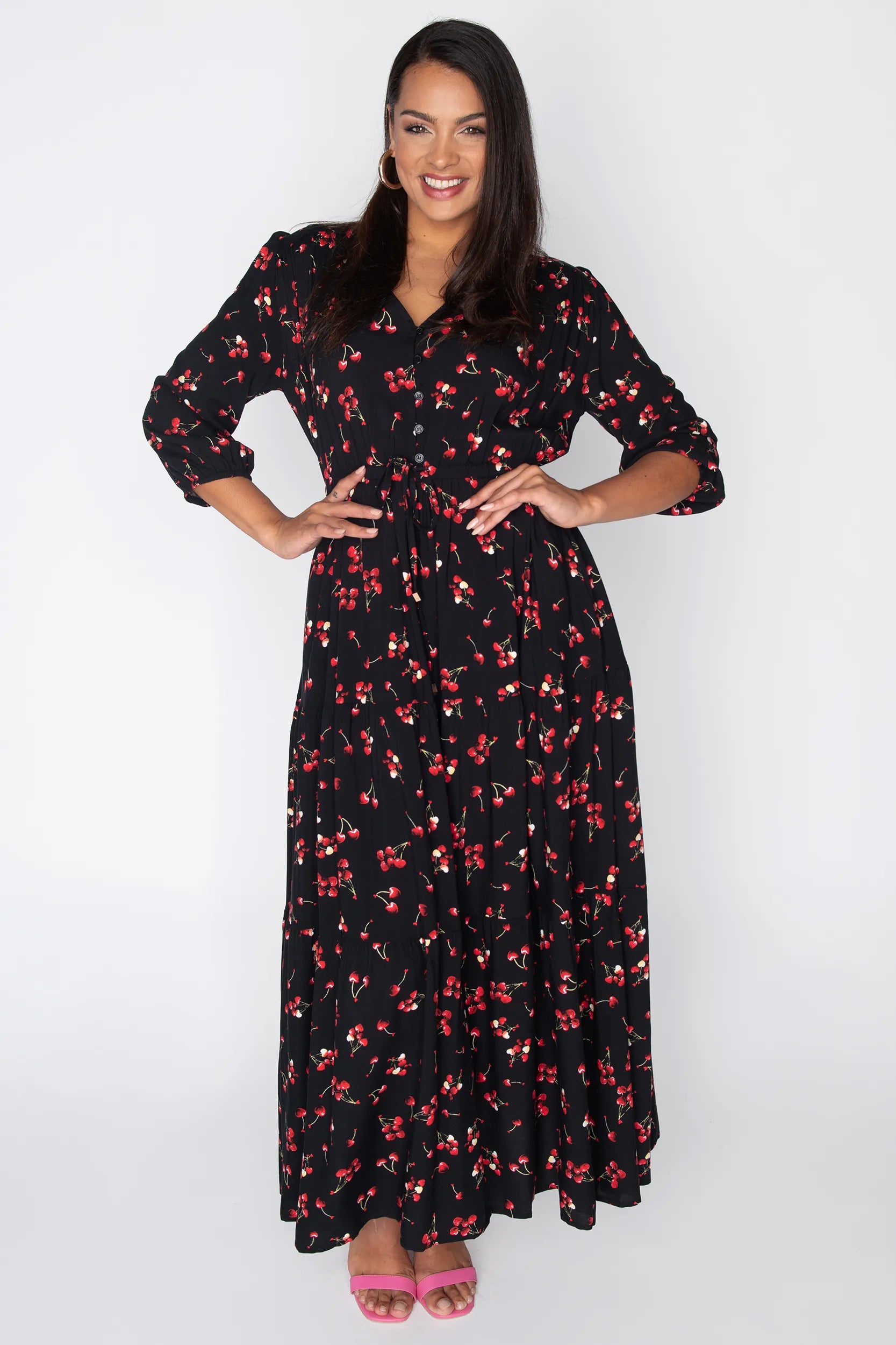 Adeline Cherry Hearts Dress – Cherry Hearts maxi dress