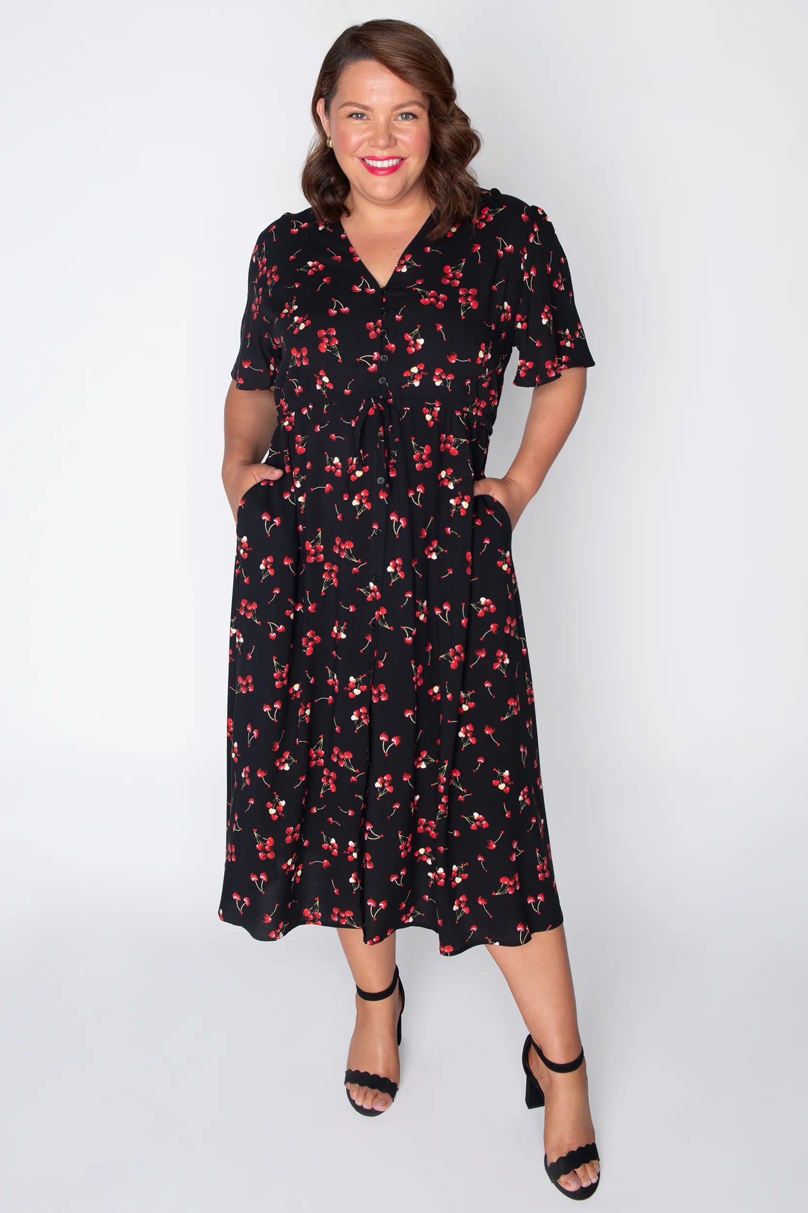 Michelle Cherry Hearts Dress โ Cherry Hearts midi dress