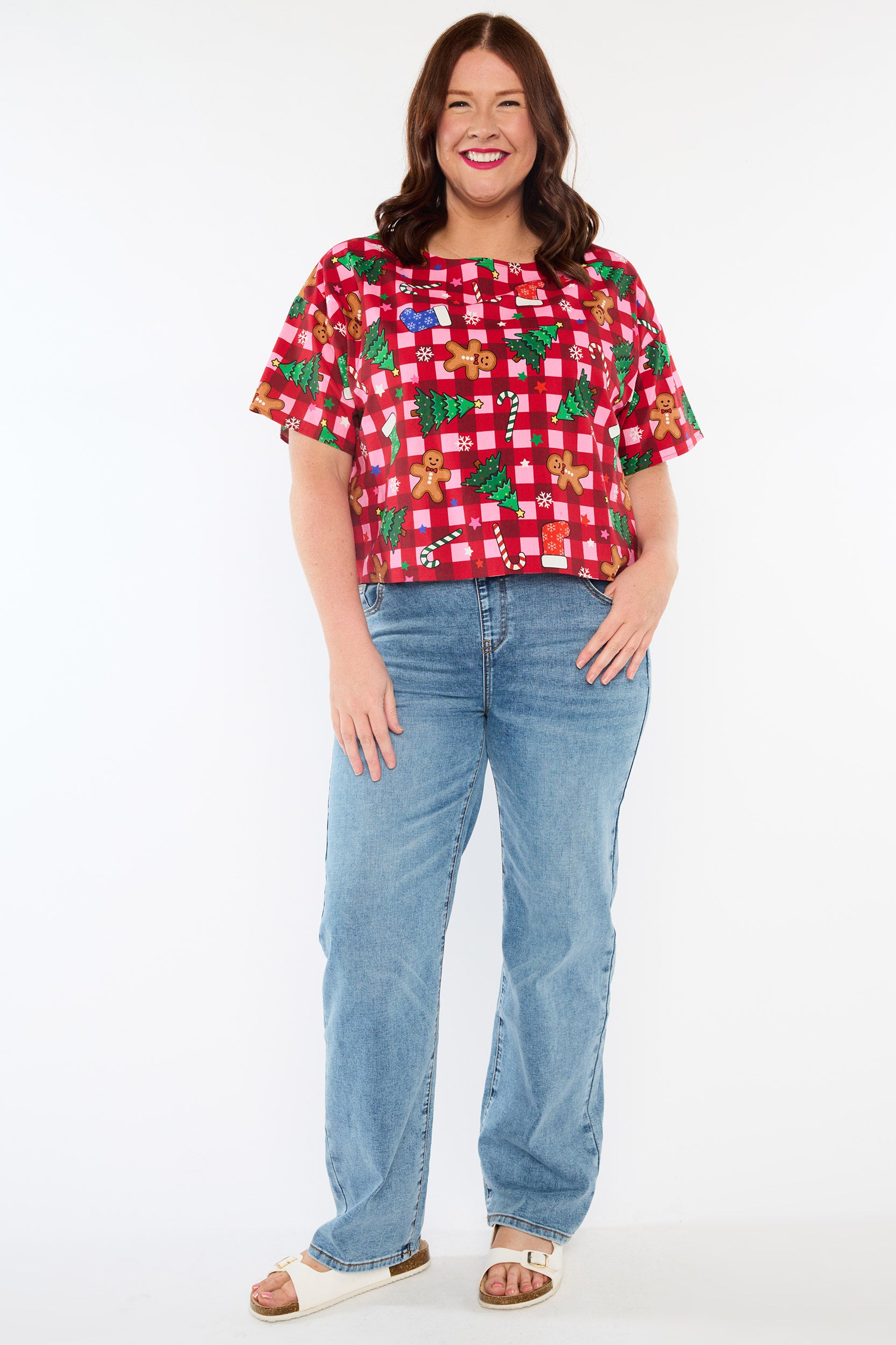 Harper Christmas On Gingham Top (Pre-Order)