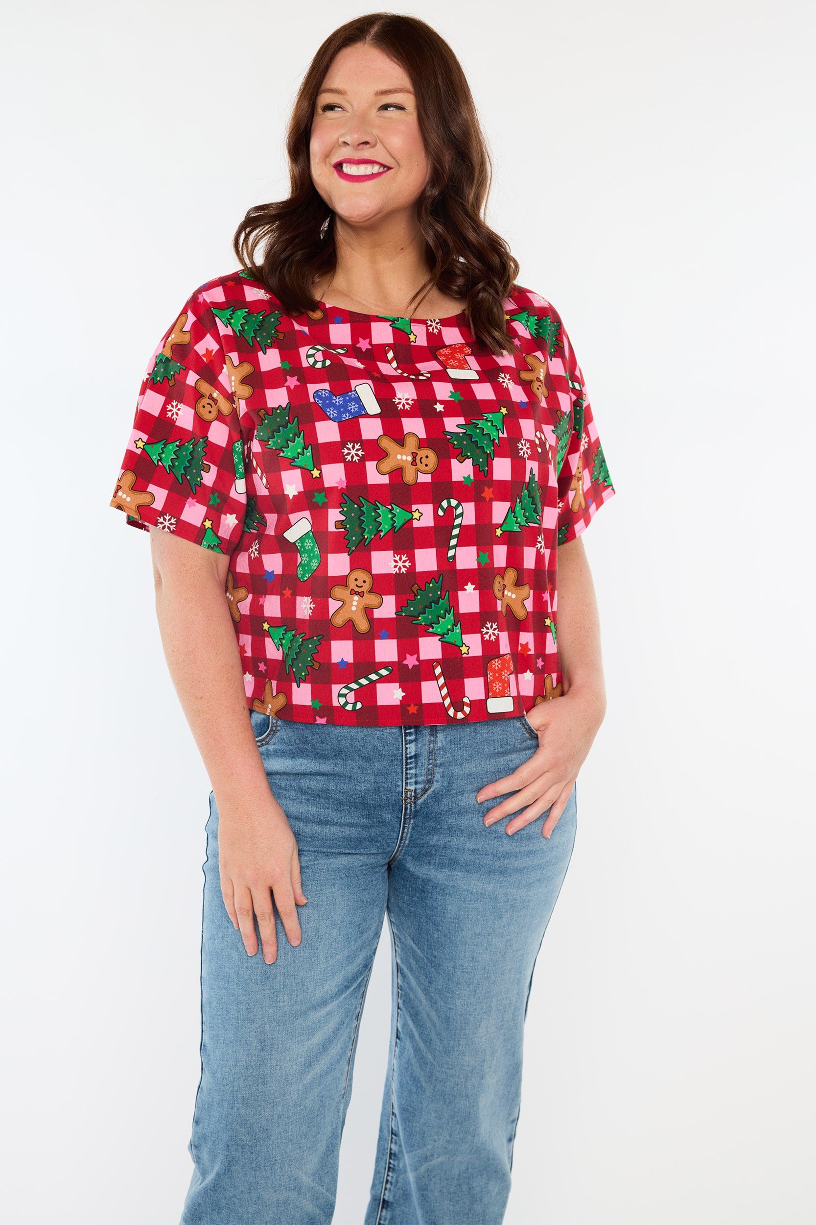 Harper Christmas On Gingham Top (Pre-Order)