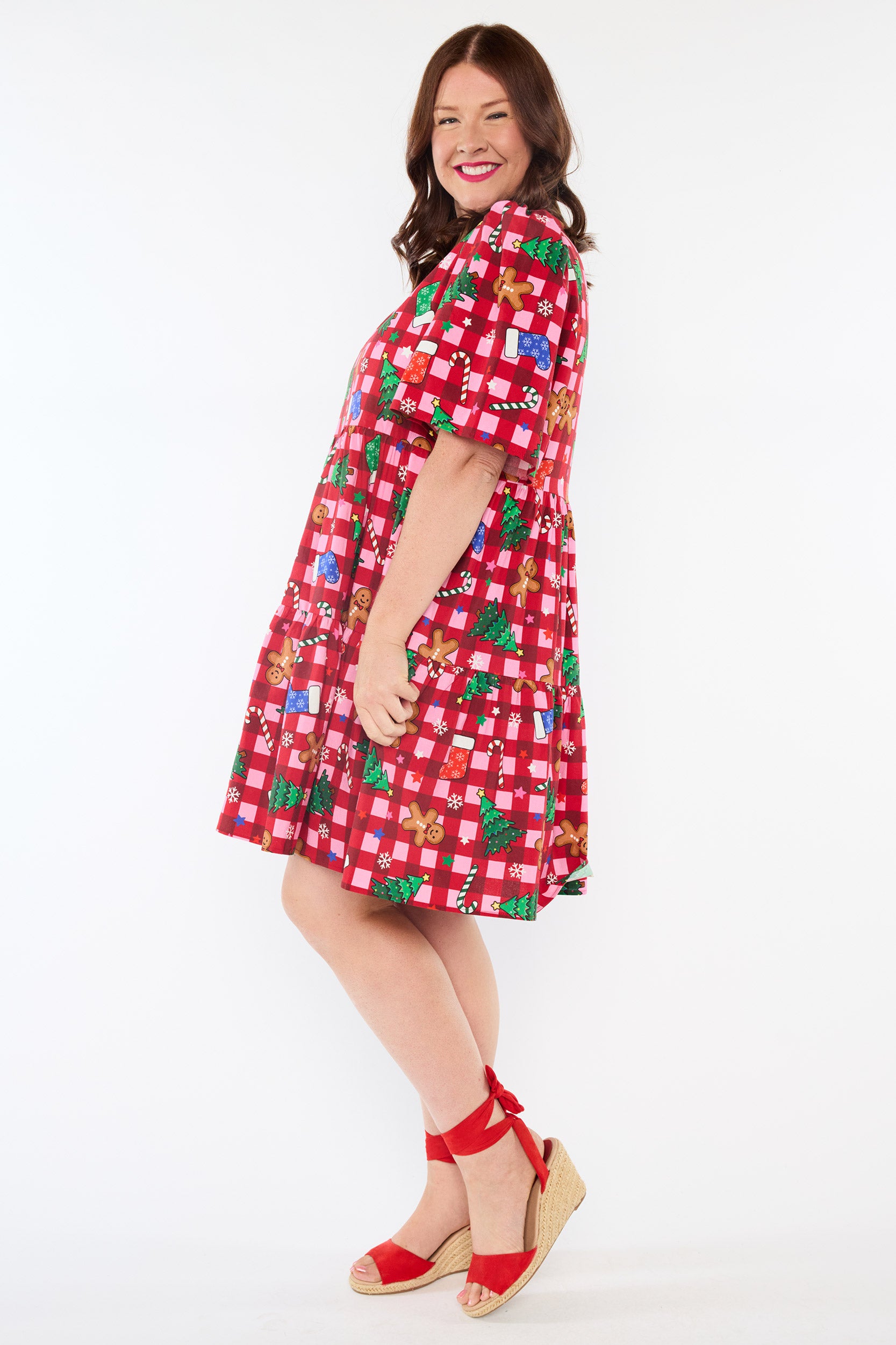 Isadora Christmas On Gingham Dress (Pre-Order)