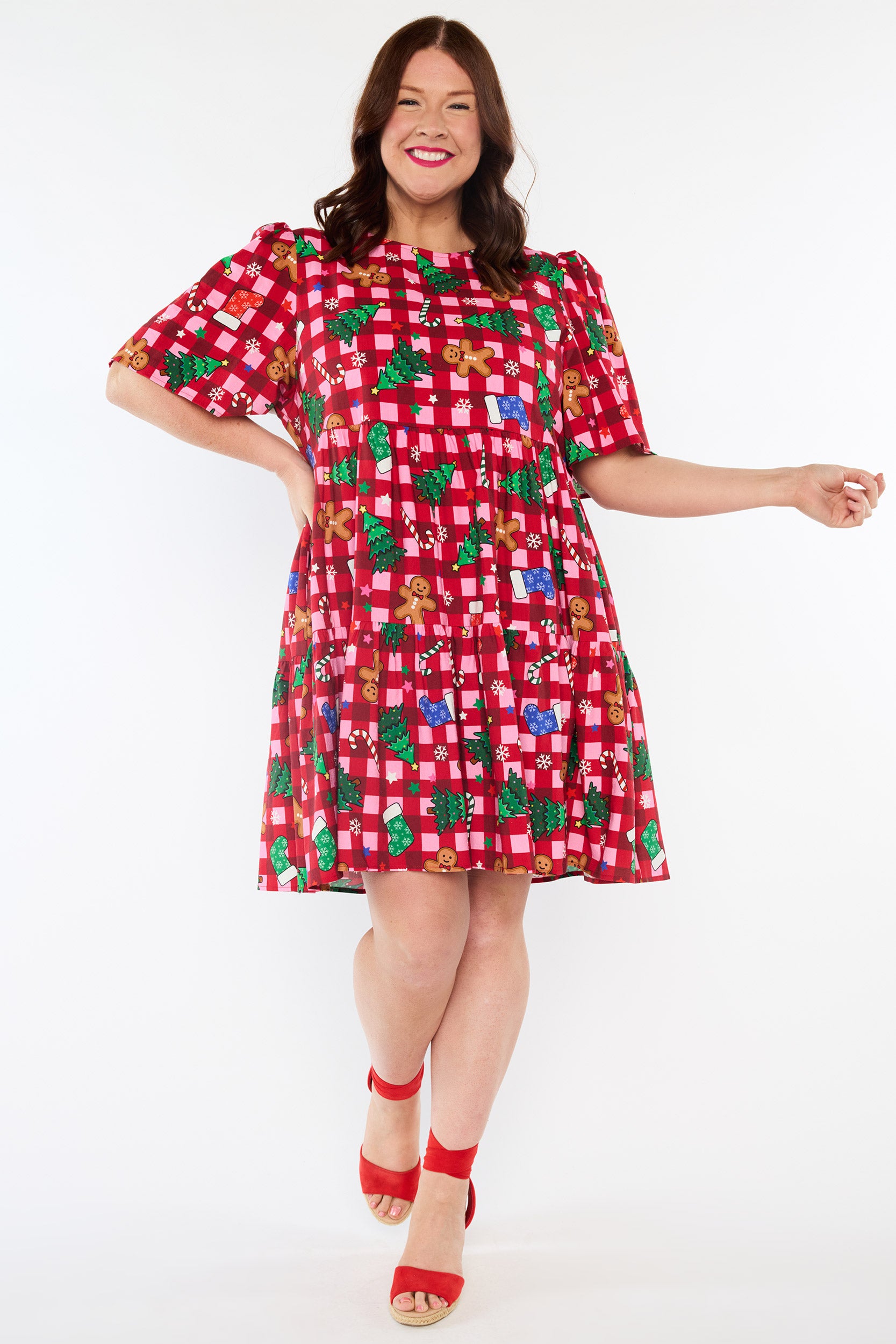 Isadora Christmas On Gingham Dress (Pre-Order)