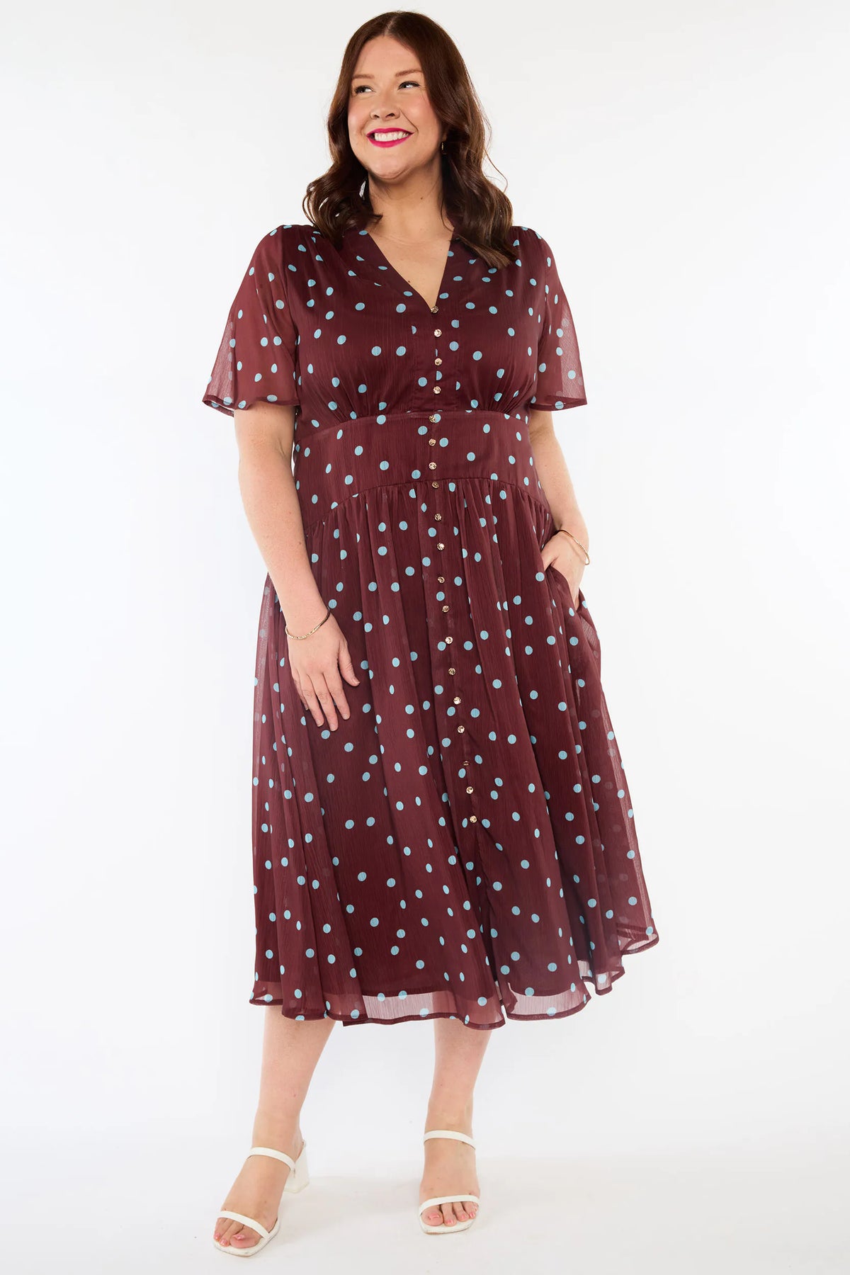 Grateful Coco Teal Spot Dress