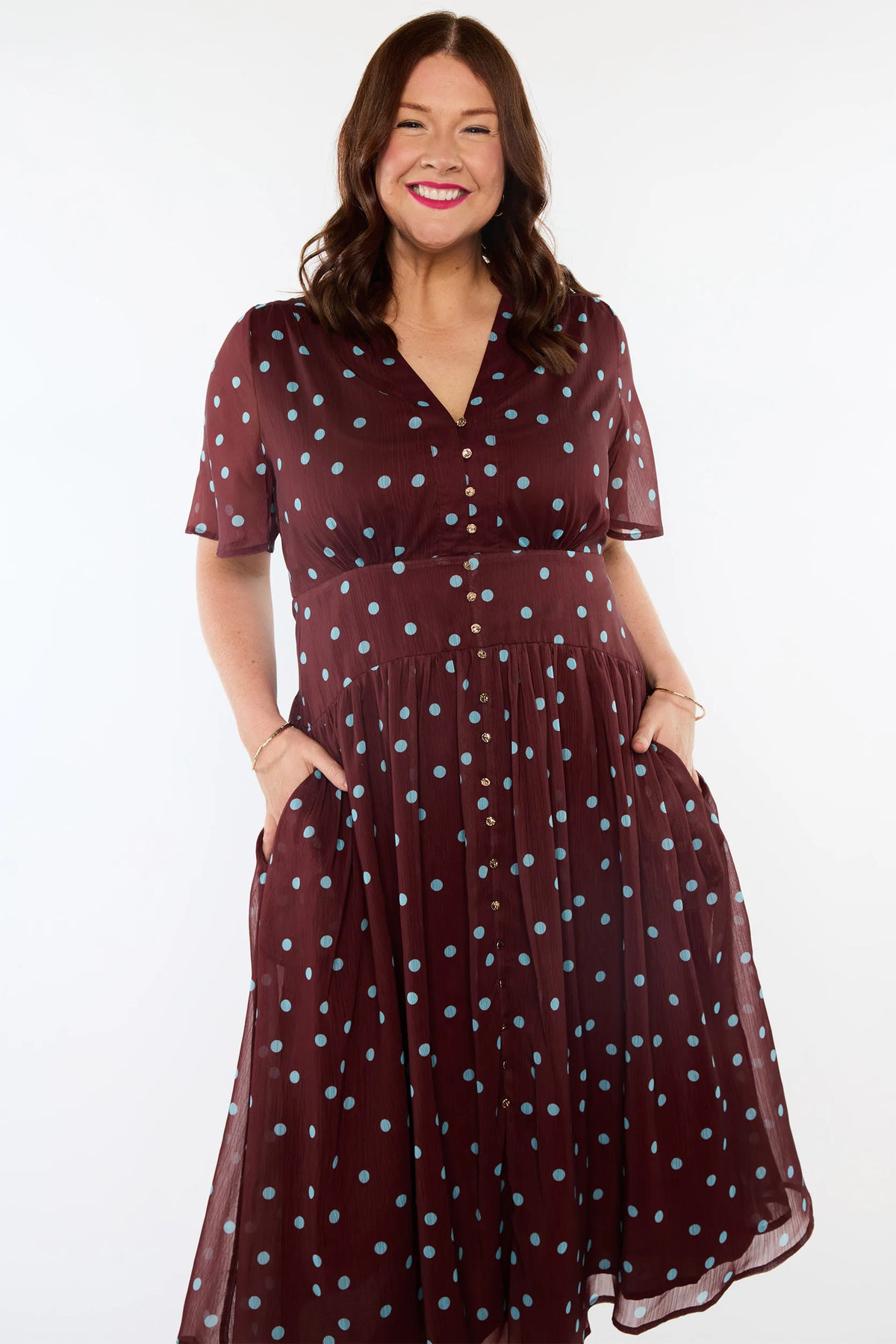 Grateful Coco Teal Spot Dress