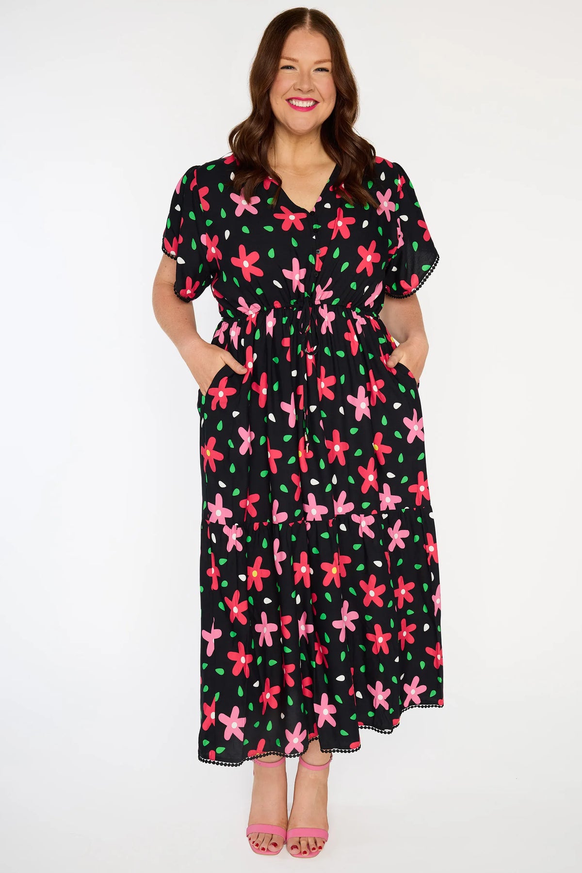 Canary Dancing Daisies Dress - black, view 4