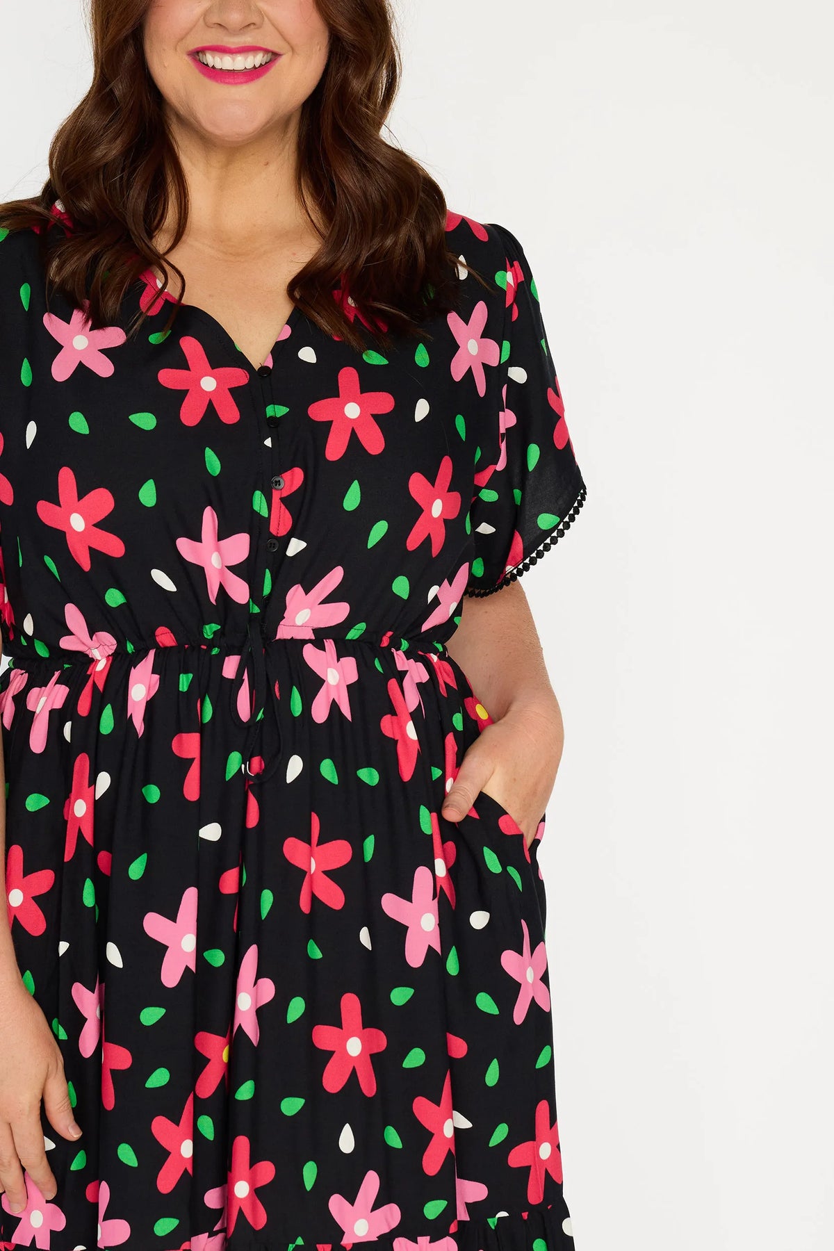 Canary Dancing Daisies Dress - black, view 10