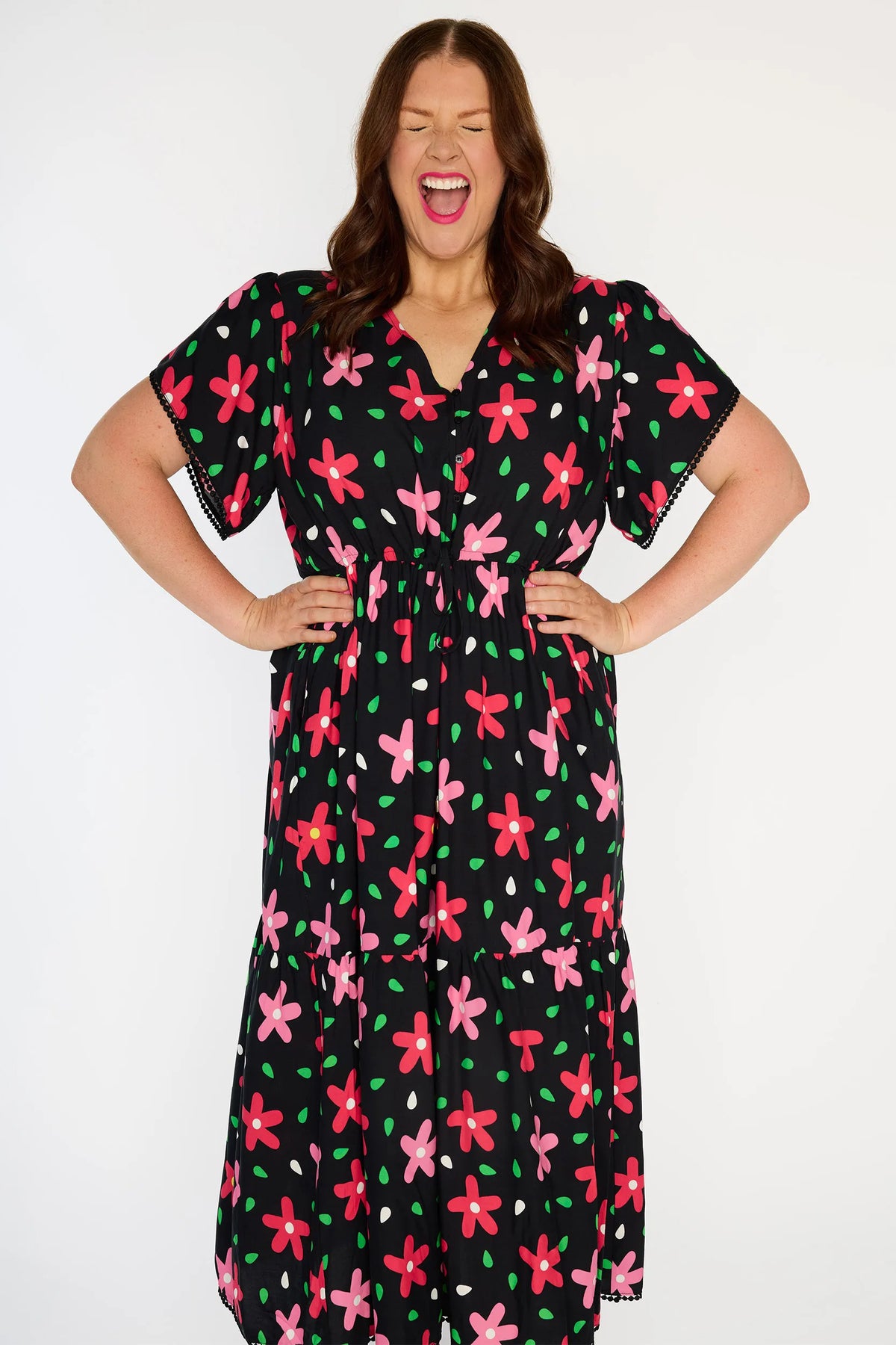 Canary Dancing Daisies Dress - black, view 3