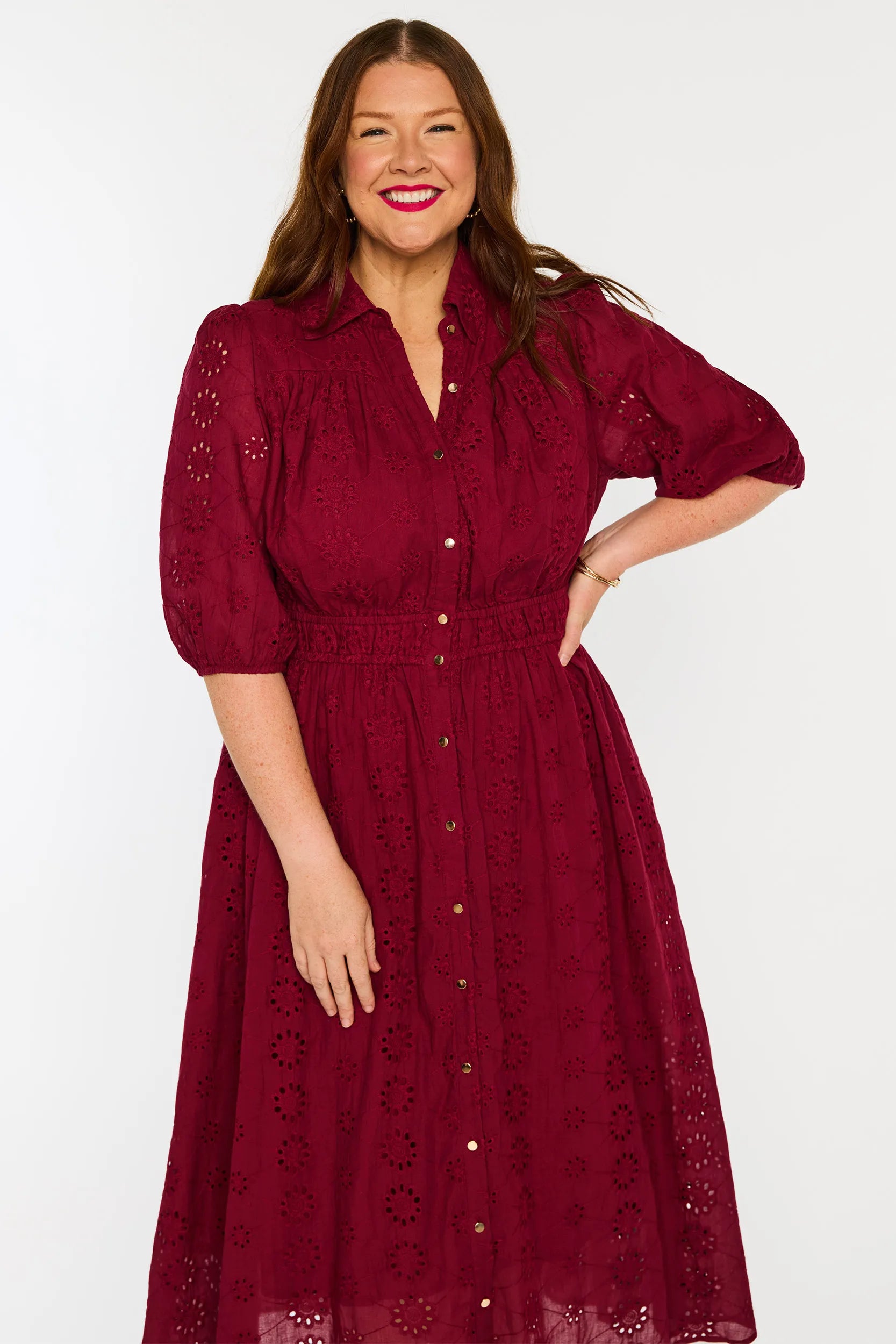 Edan Burgundy Dress – Burgundy midi dress