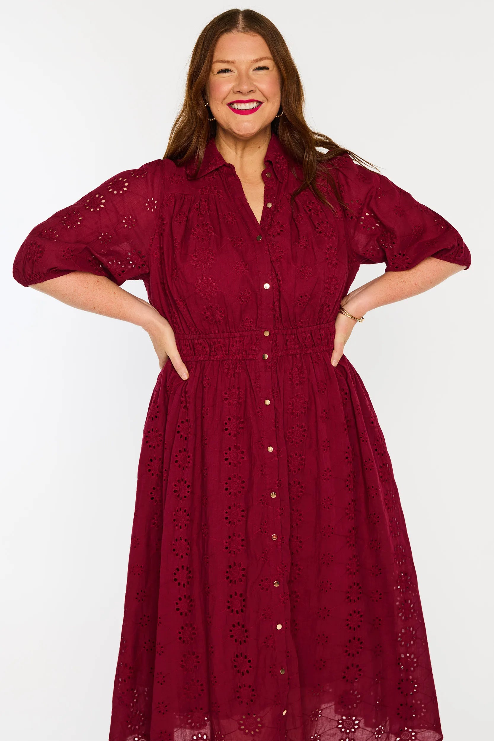 Edan Burgundy Dress – Burgundy midi dress