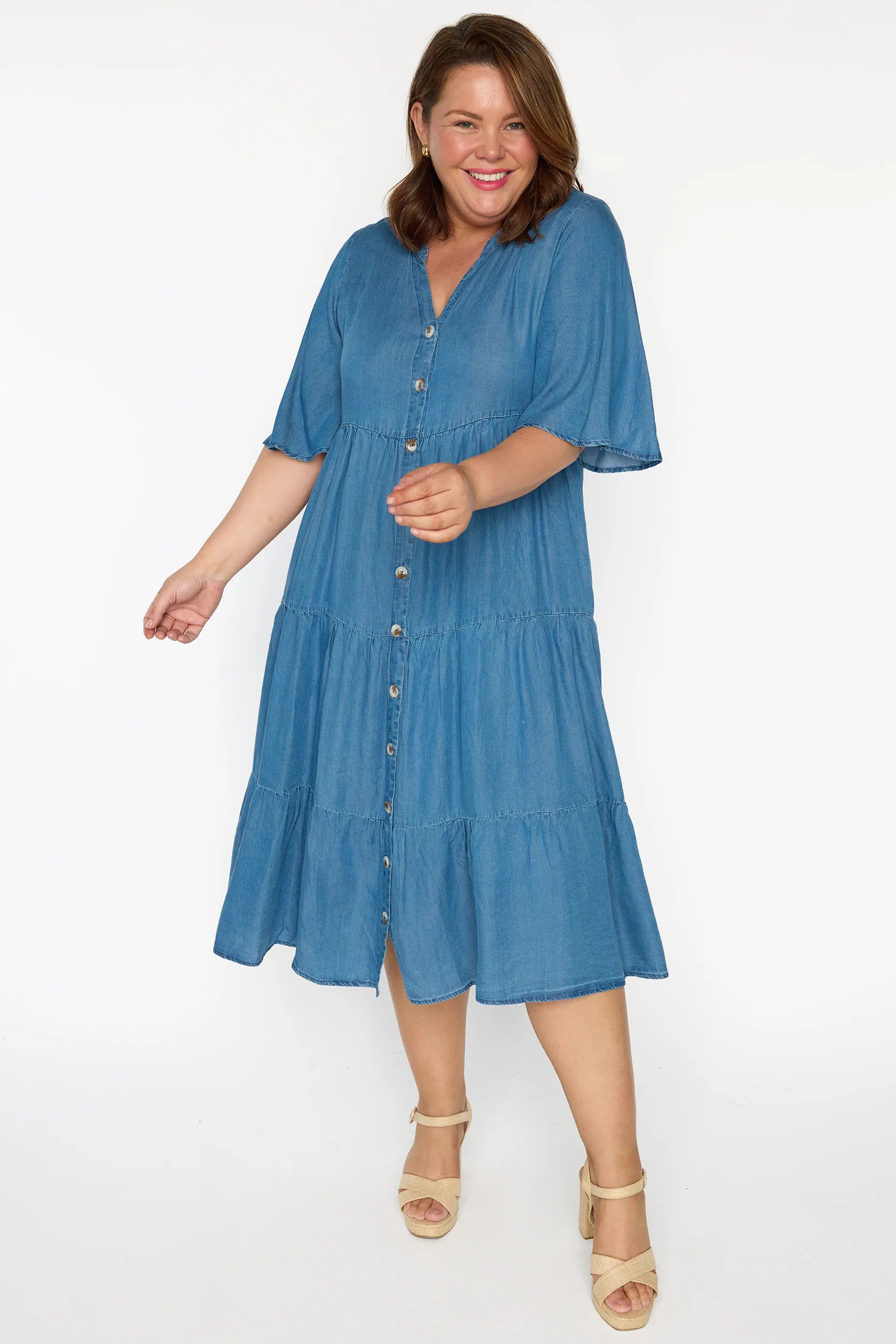 Erin Chambray Dress – Chambray midi dress