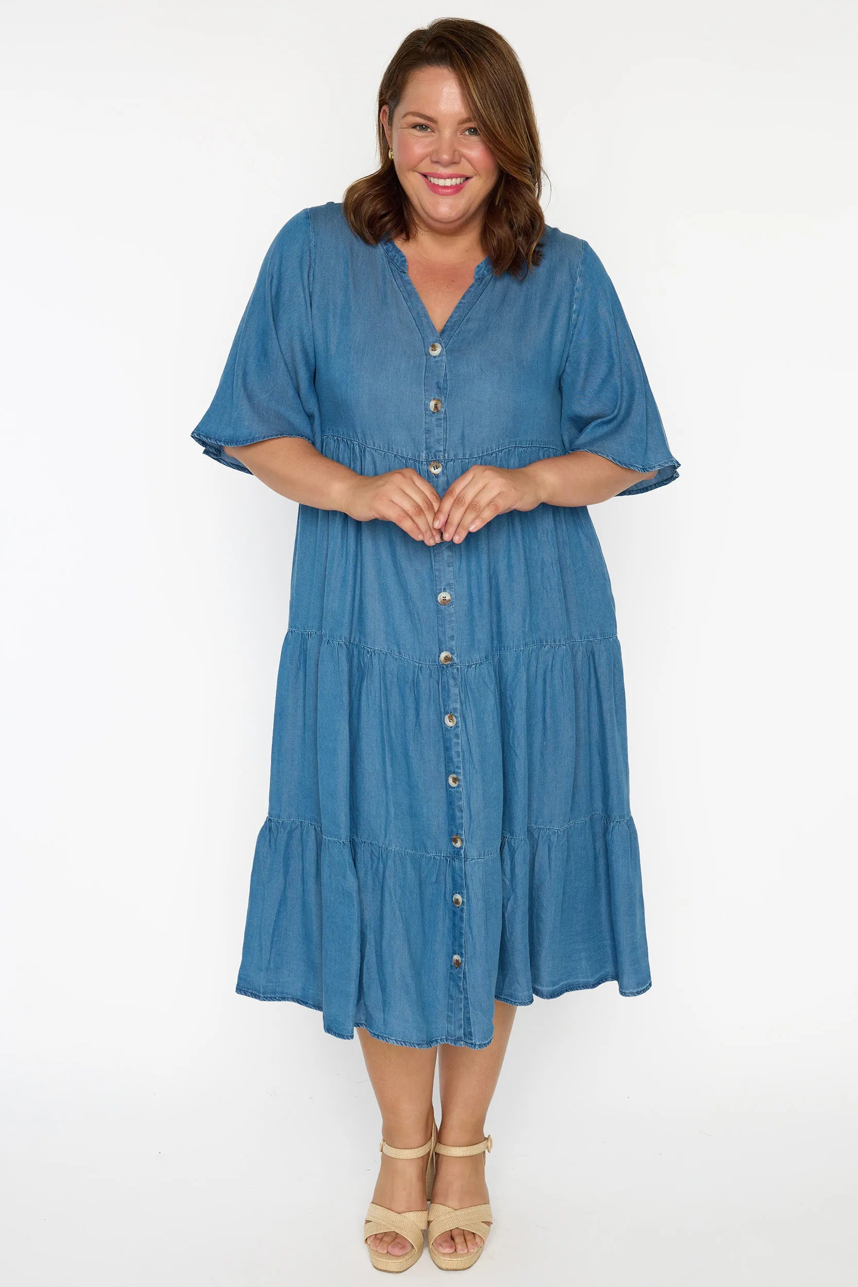Erin Chambray Dress – Chambray midi dress
