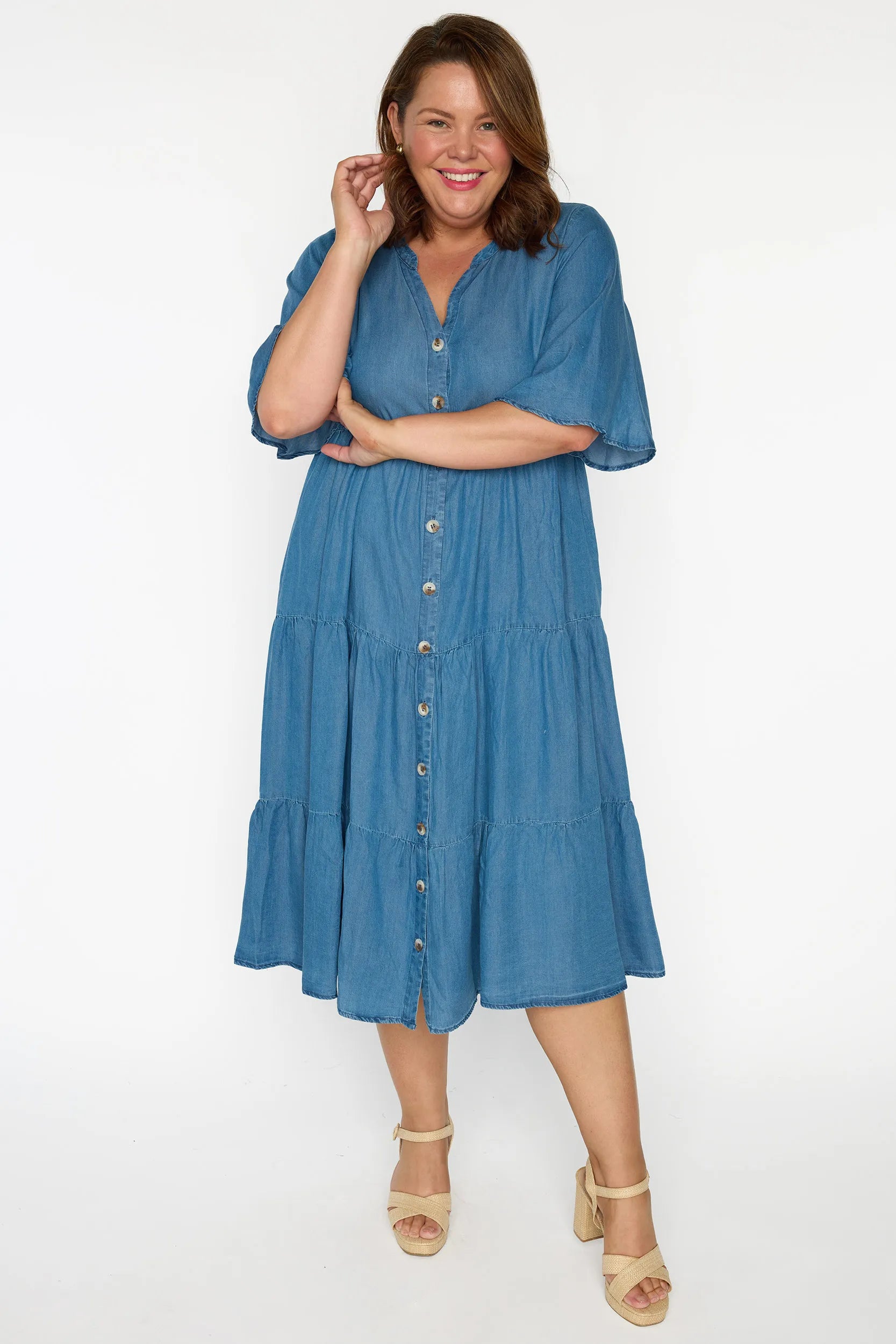 Erin Chambray Dress – Chambray midi dress