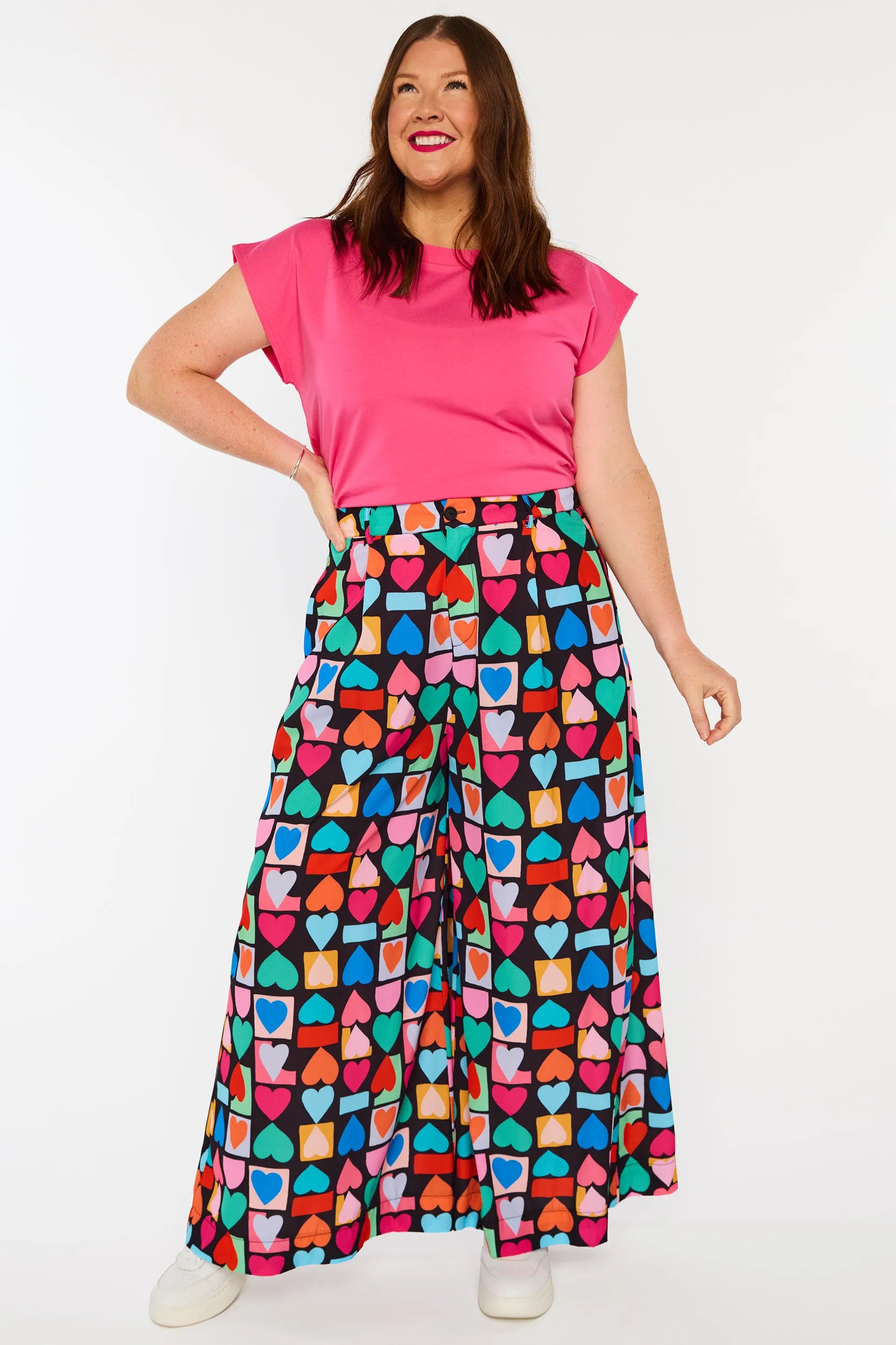 Zoey Geo Hearts Pant – Geo Hearts wide leg pants