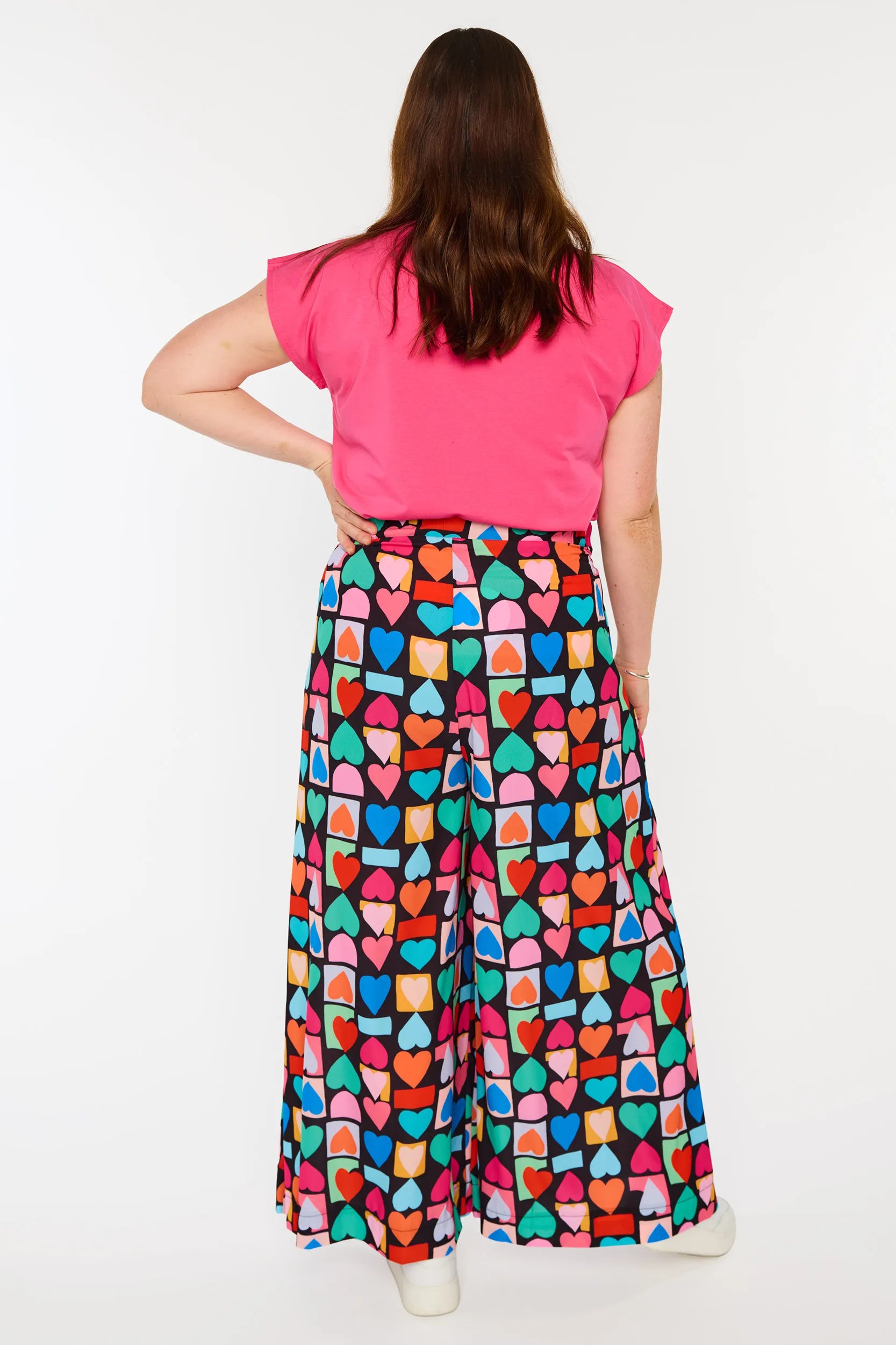 Zoey Geo Hearts Pant โ Geo Hearts wide leg pants