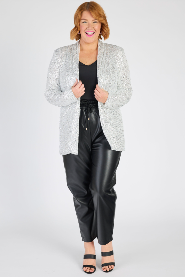 Glow Silver Sequins Blazer ā Silver Sequins blazer