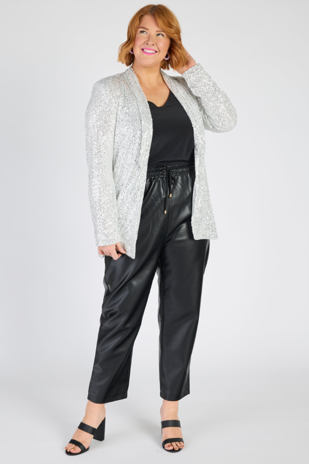 Glow Silver Sequins Blazer – Silver Sequins blazer