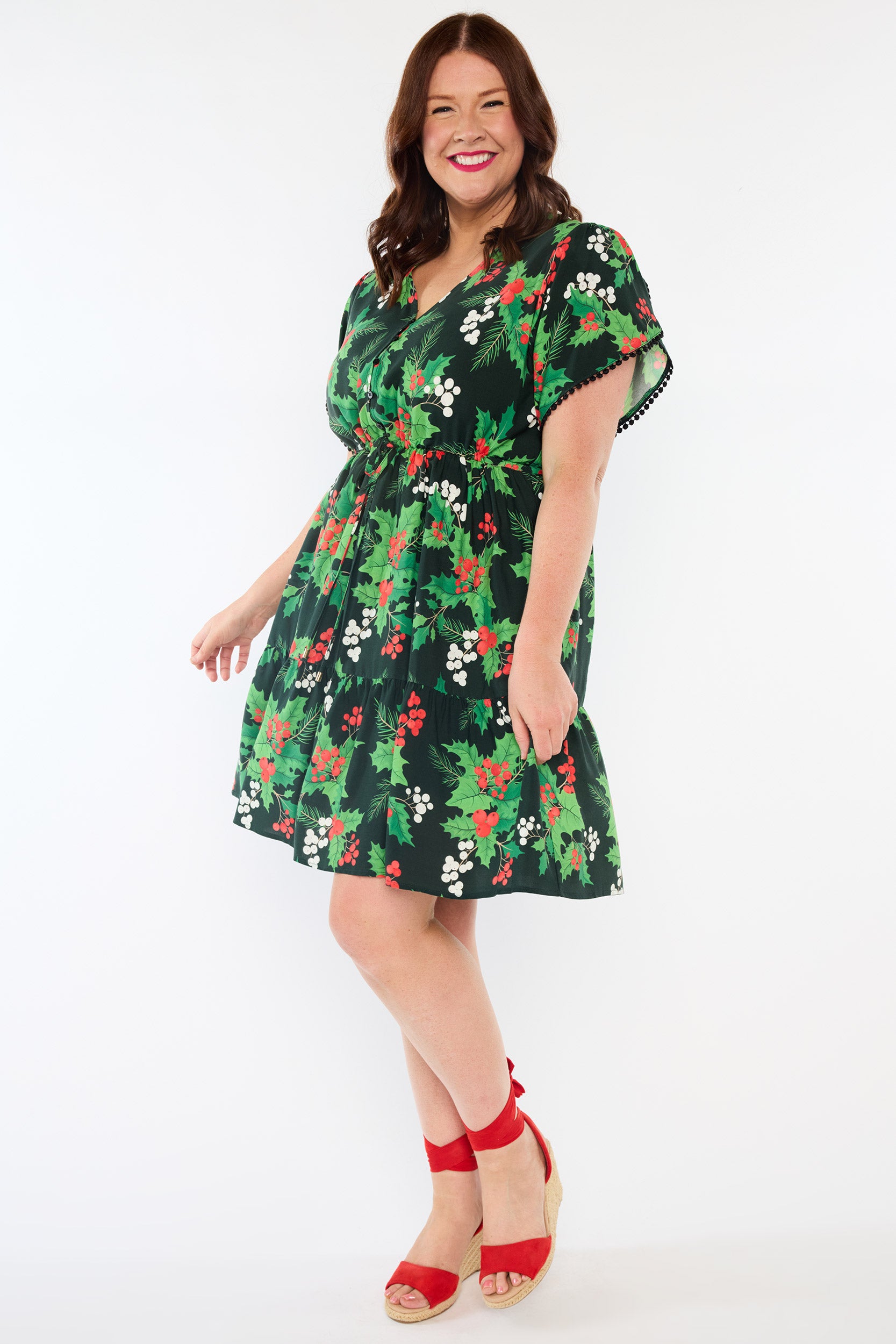 Gloria Holly Christmas Dress (Pre-Order)