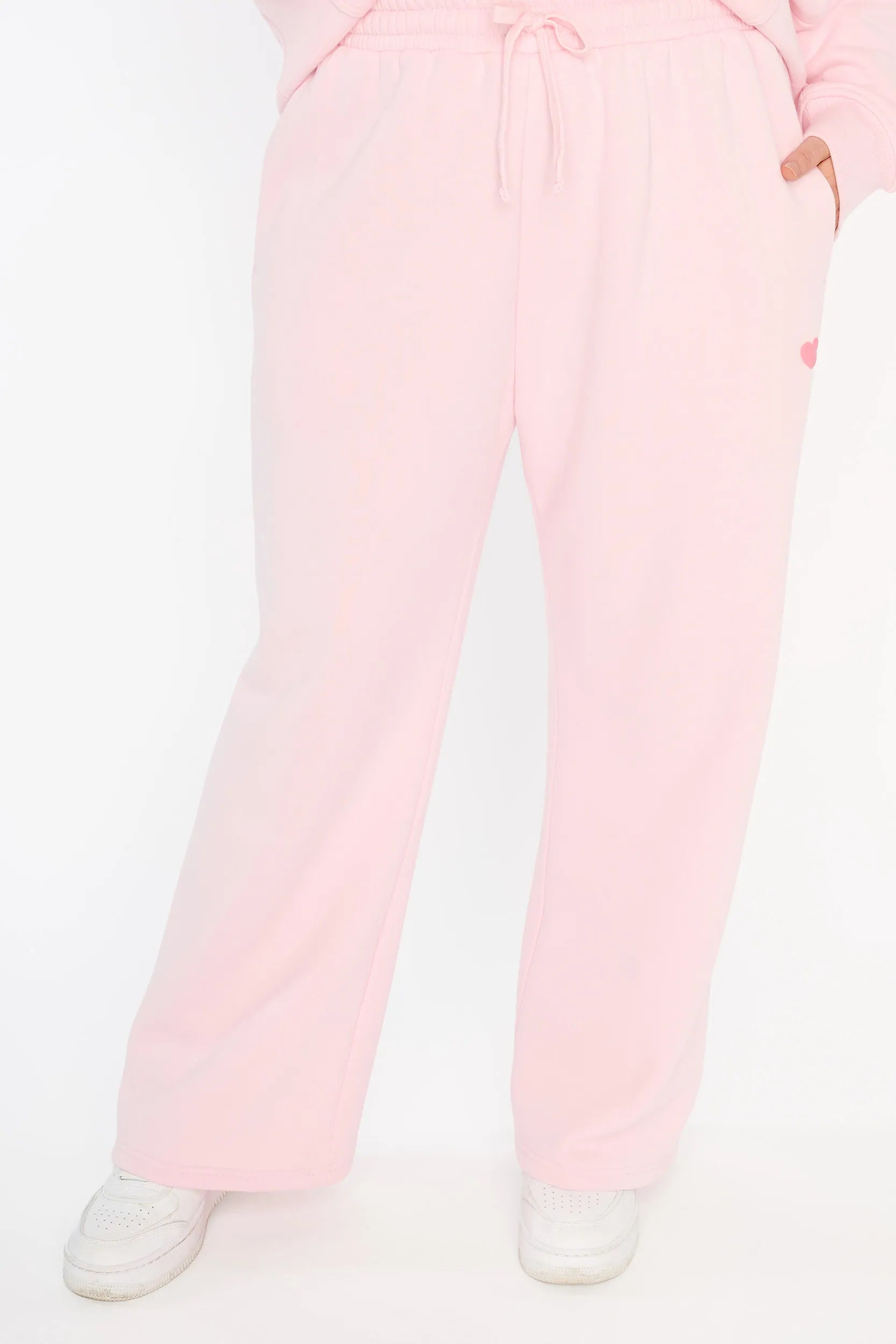 Joey Pale Pink Pant โ Pale Pink fleece track pant
