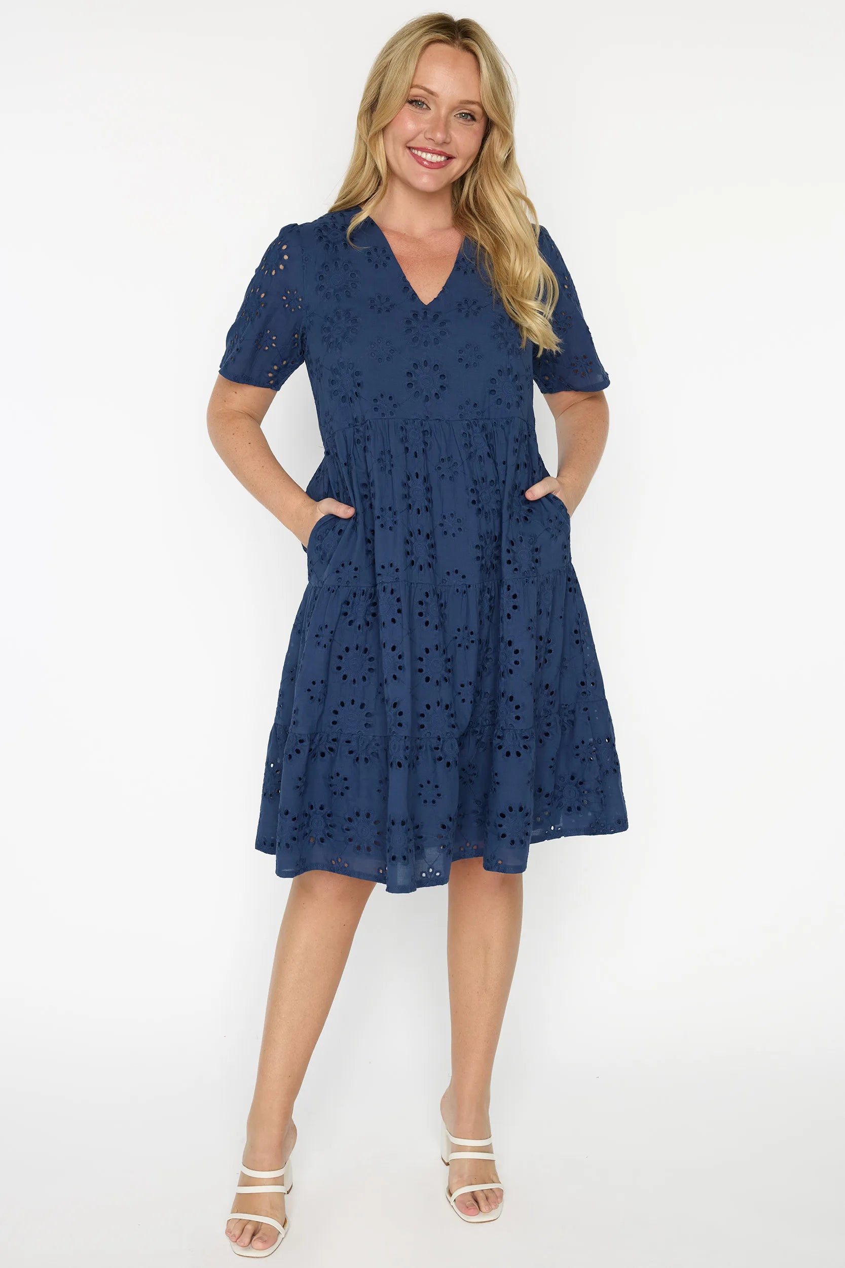 Jules Navy Dress – Navy knee length dress