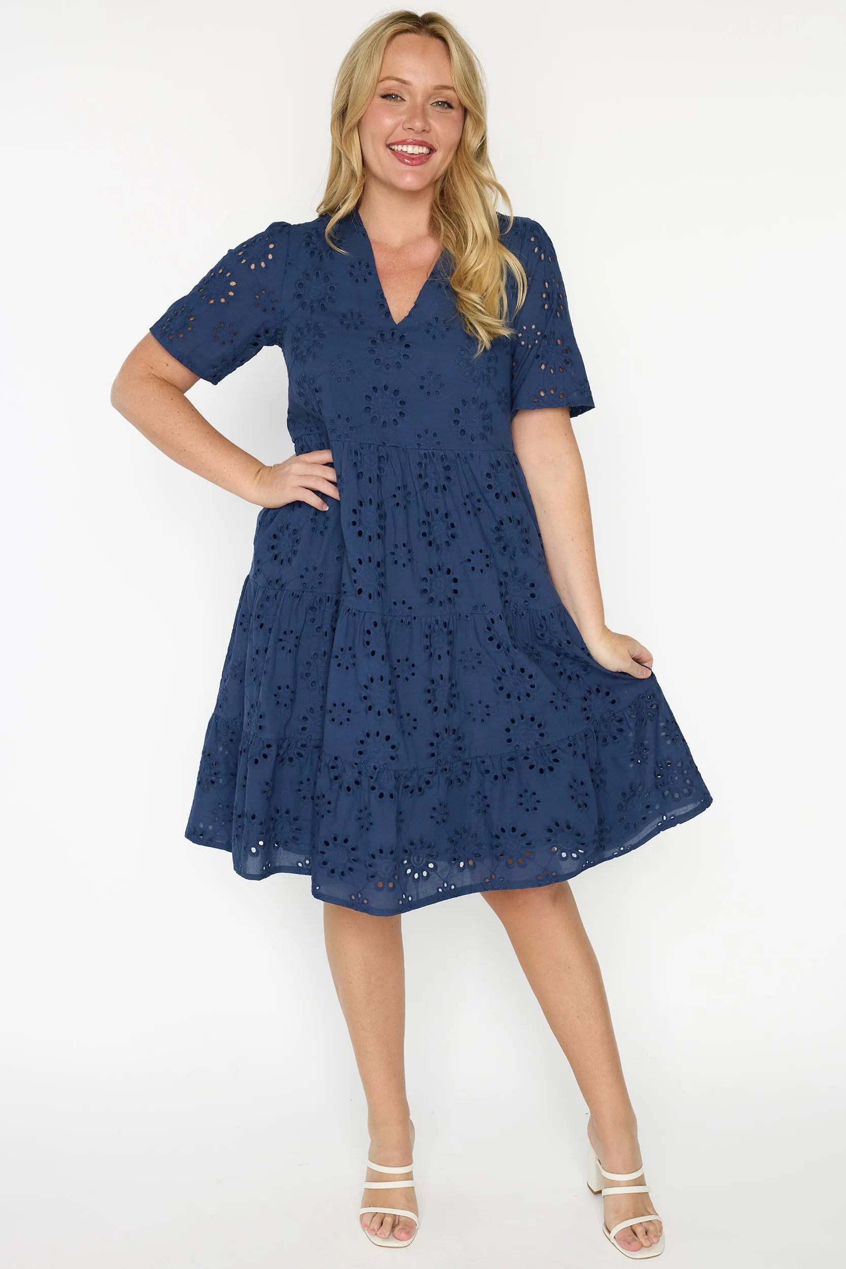 Jules Navy Dress – Navy knee length dress
