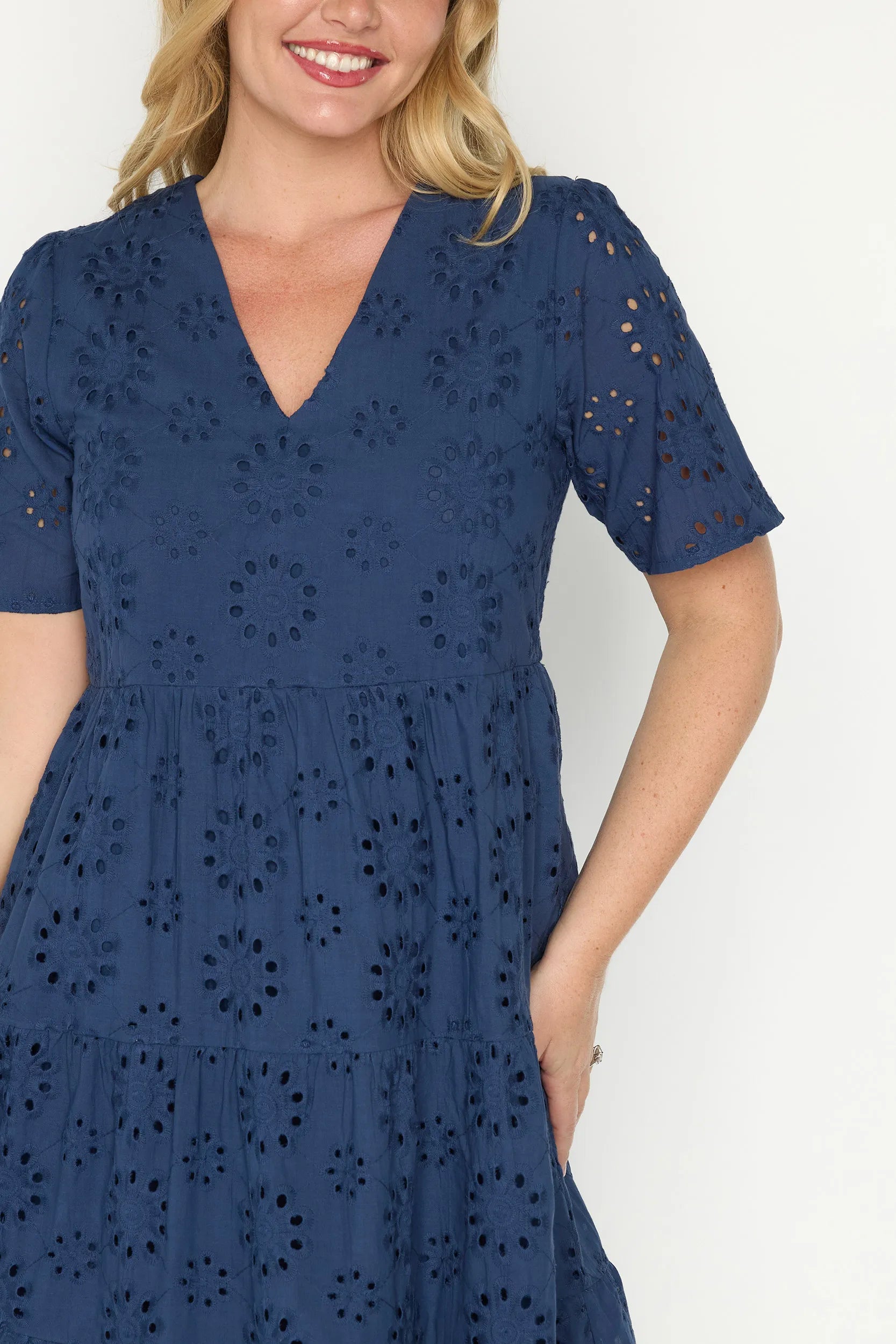 Jules Navy Dress – Navy knee length dress