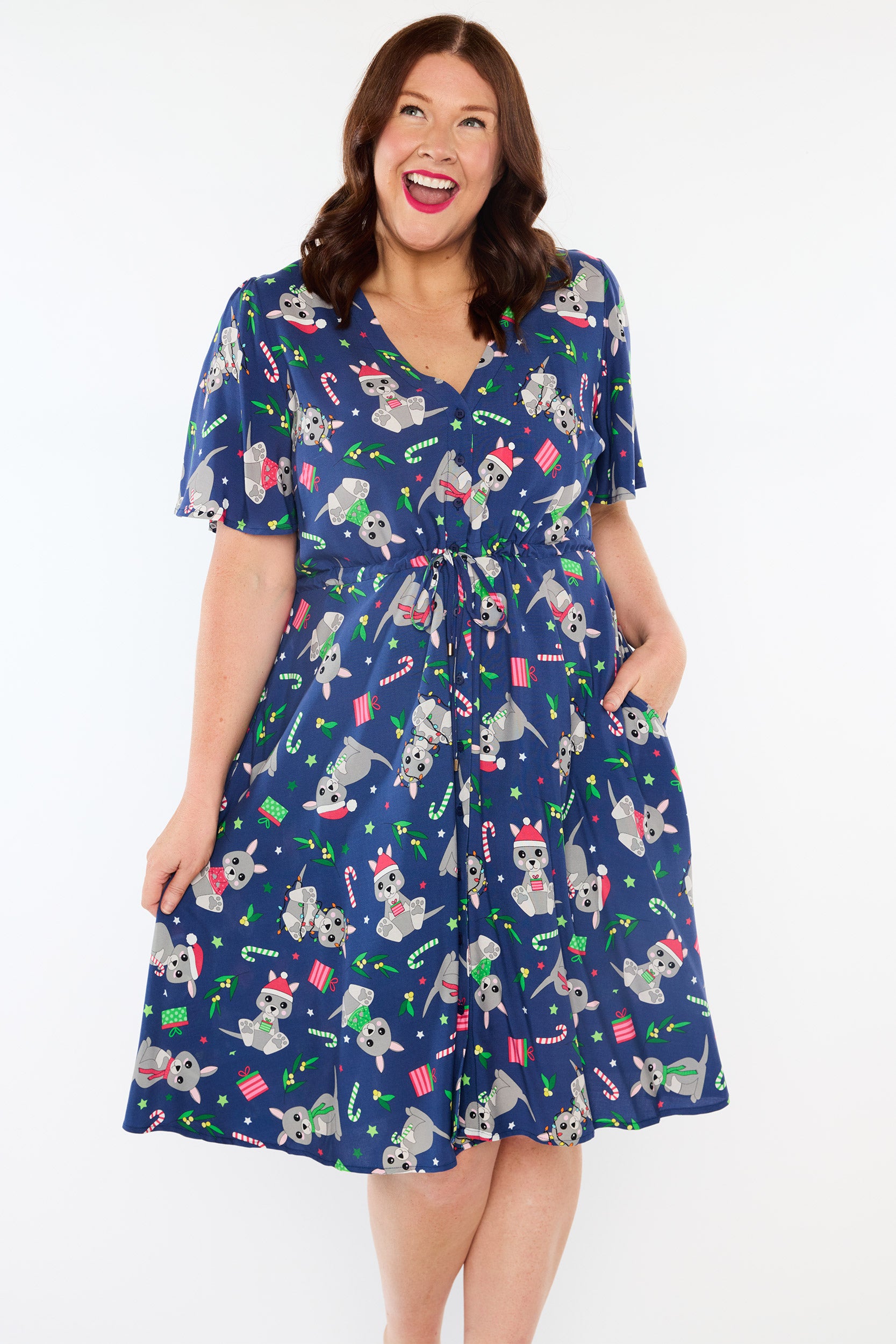 Jaz Kangaroo Christmas Dress (Pre-Order)