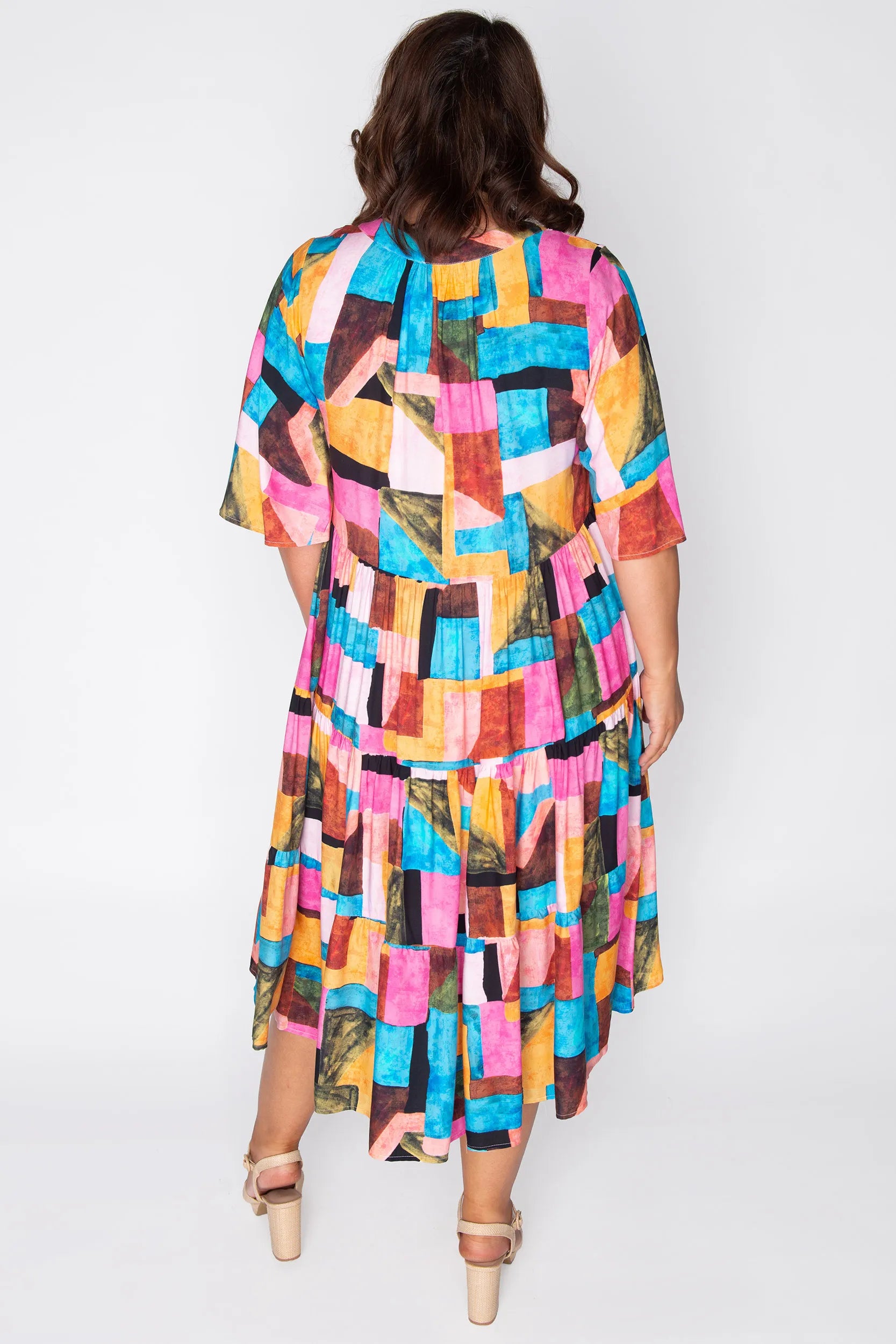 Chrissie Geo Pop Dress โ Geo Pop midi dress