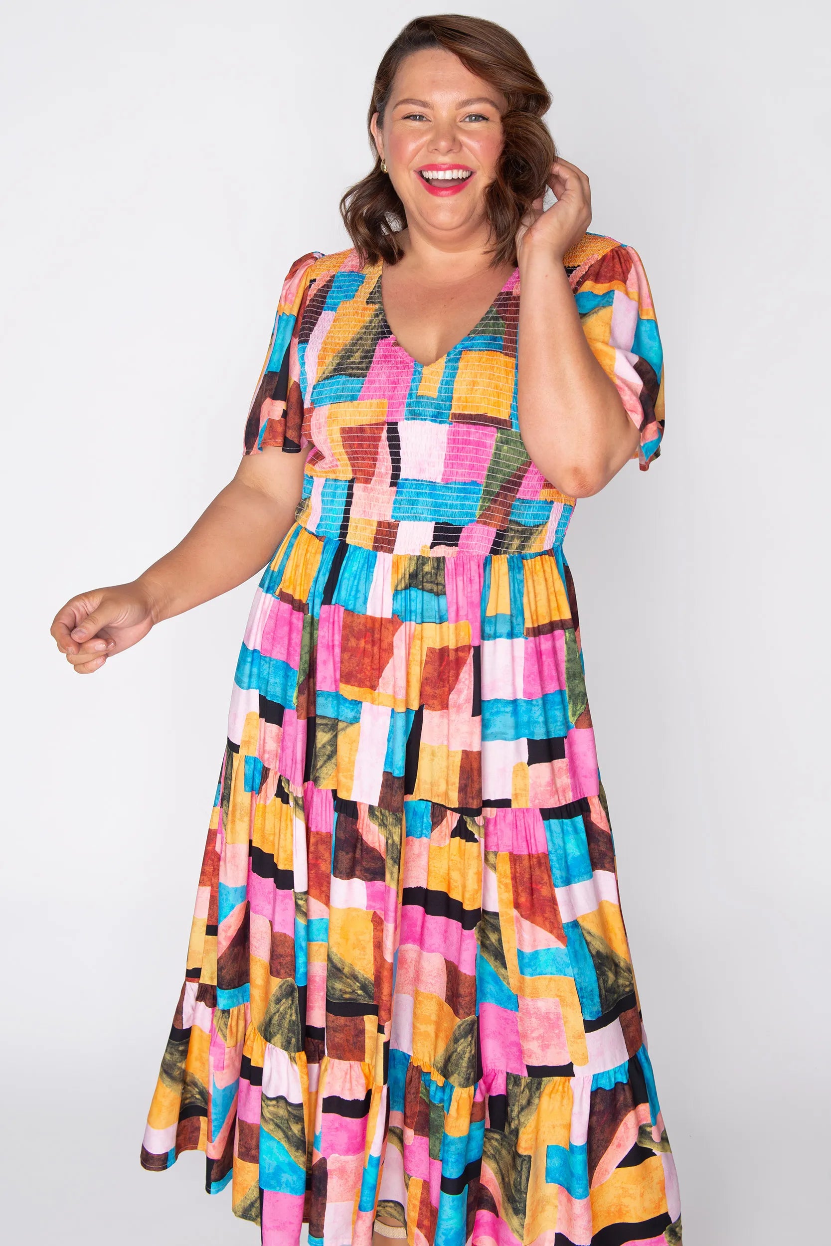 Lynette Geo Pop Dress – Geo Pop maxi dress