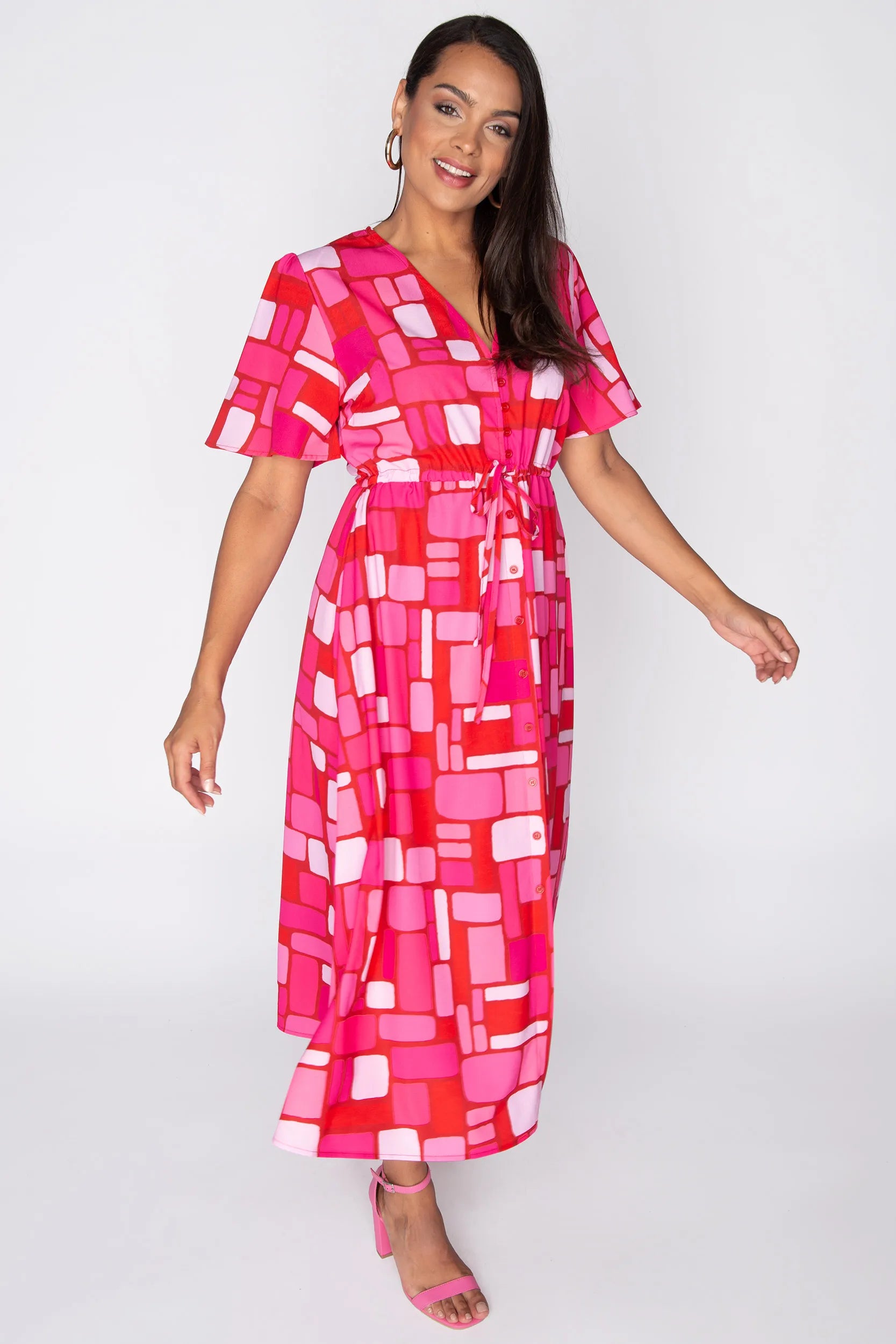 Marley Pink Kendall Lane Dress – Pink Kendall Lane midi dress