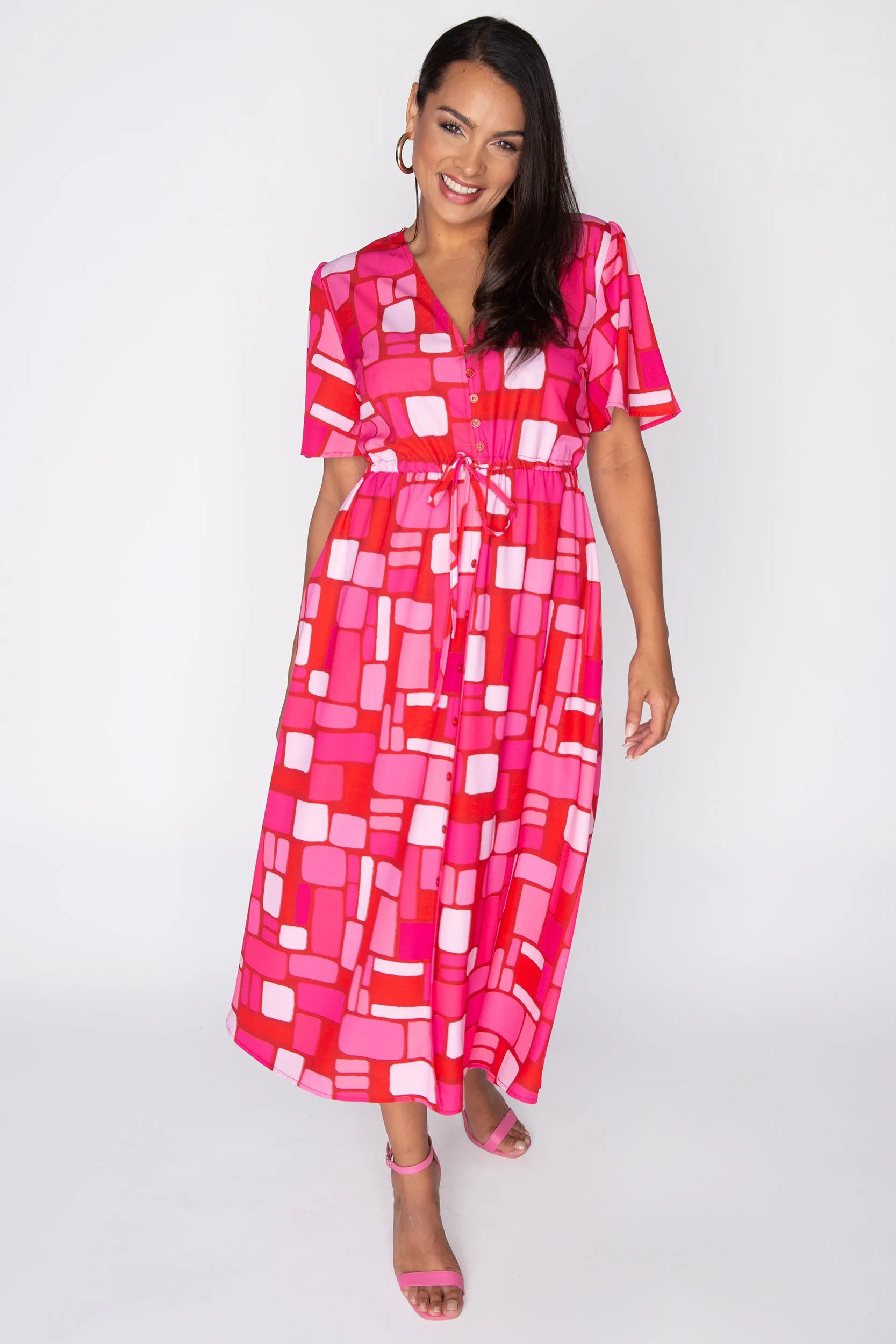 Marley Pink Kendall Lane Dress – Pink Kendall Lane midi dress