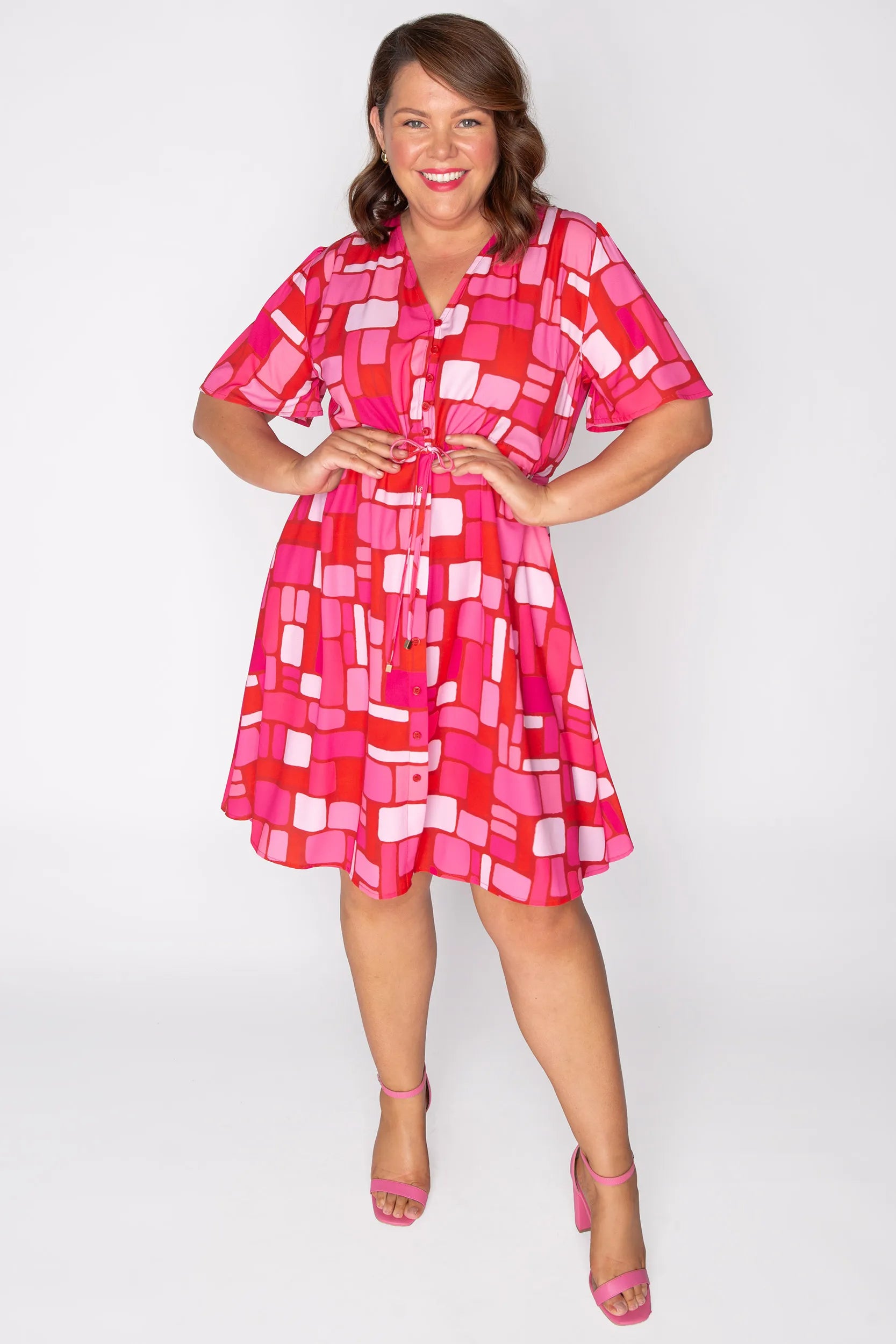 Siena Pink Kendall Lane Dress – Pink Kendall Lane knee length dress