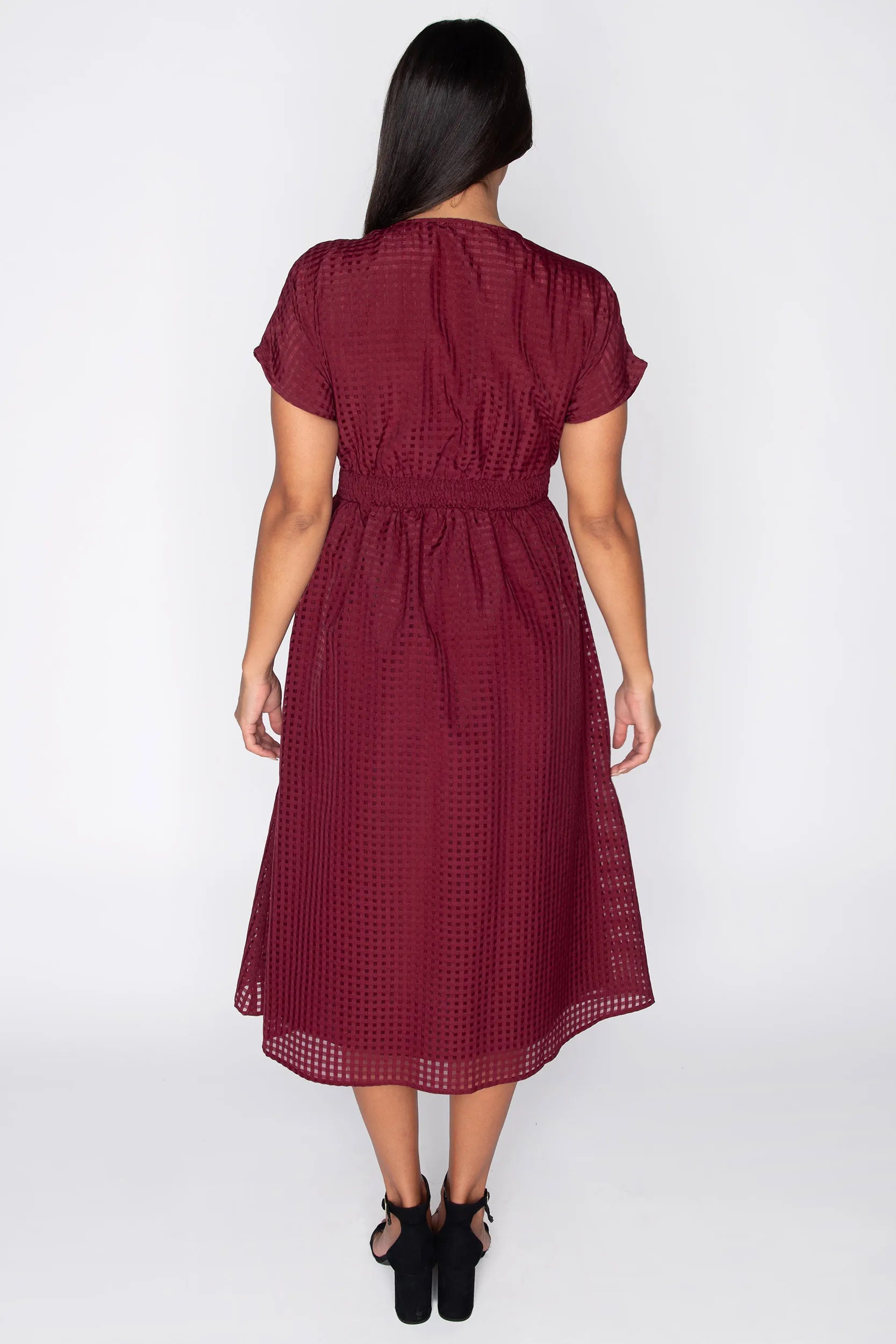 Ryder Burgundy Dress – Burgundy midi dress