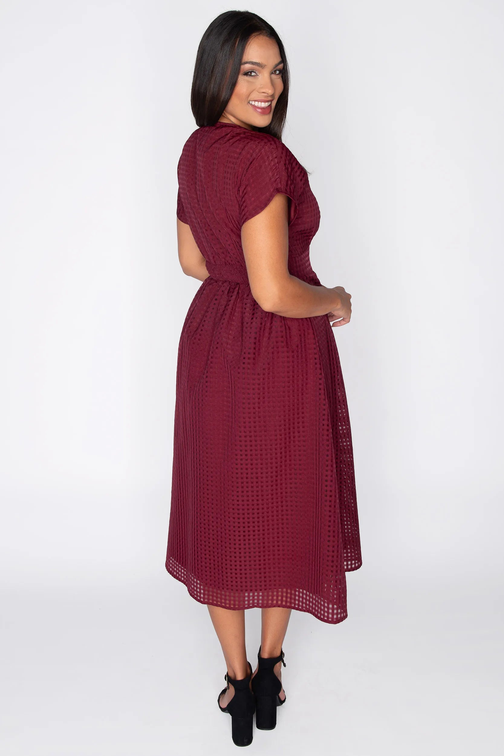 Ryder Burgundy Dress – Burgundy midi dress