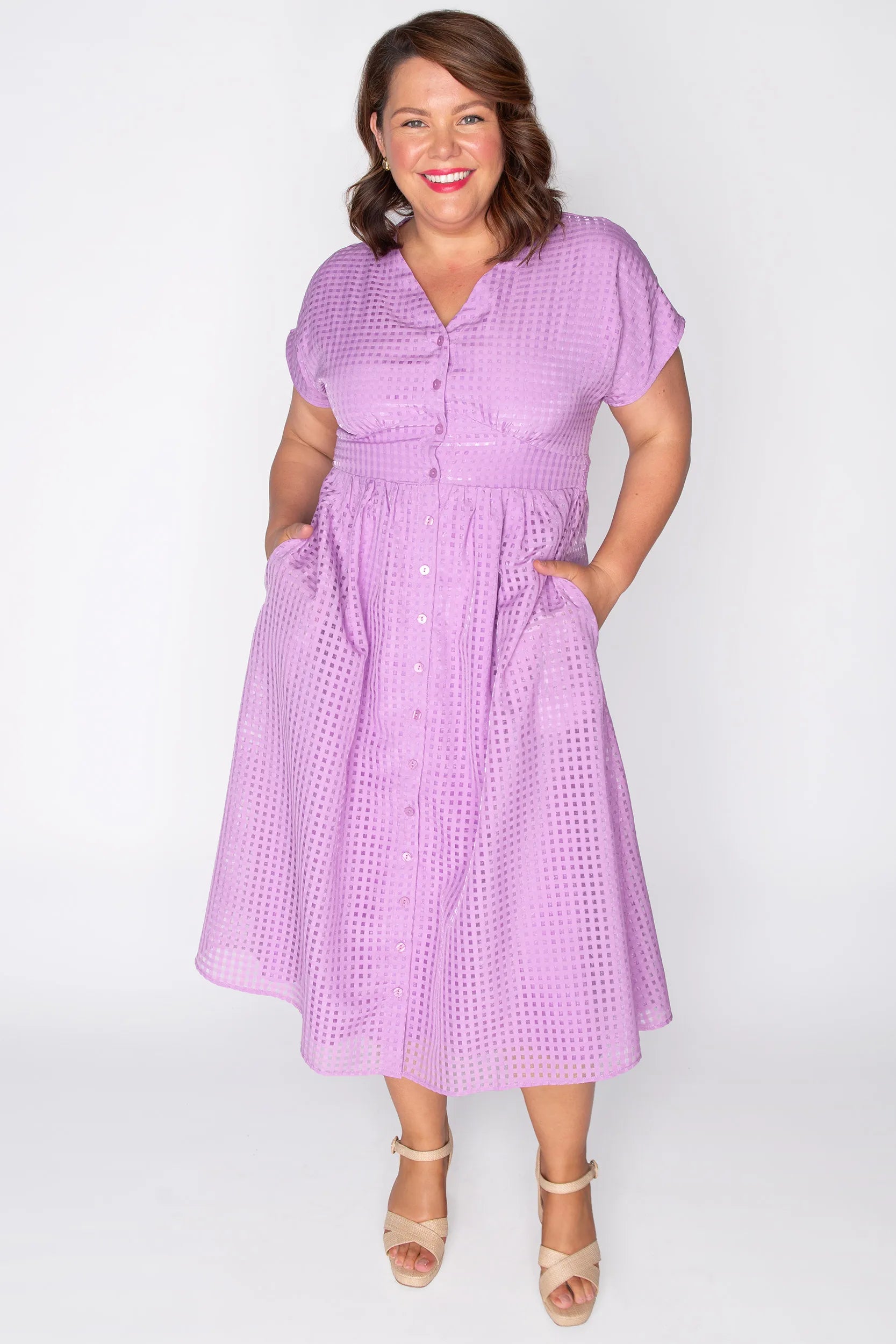 Ryder Lilac Dress โ Lilac midi dress