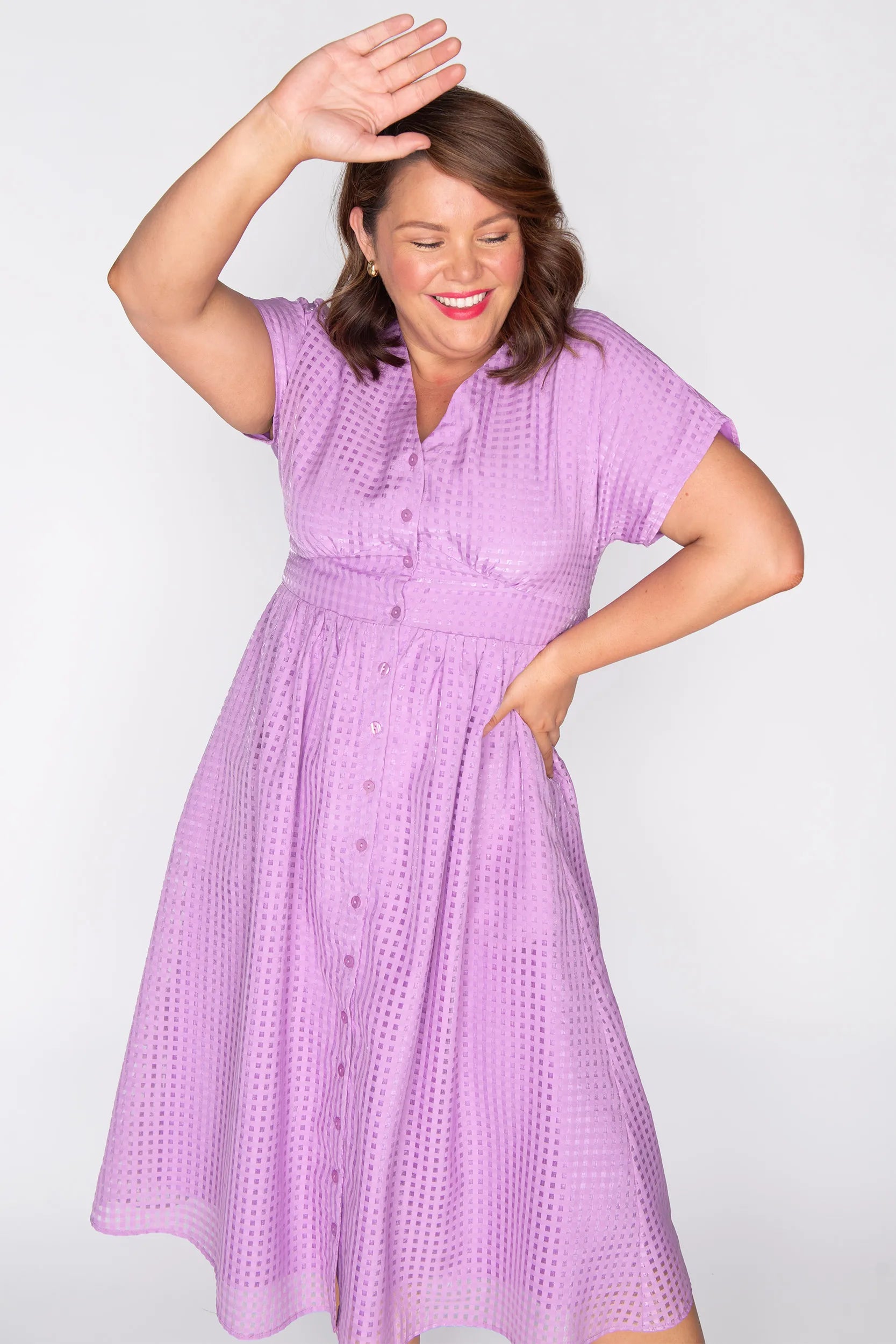 Ryder Lilac Dress โ Lilac midi dress
