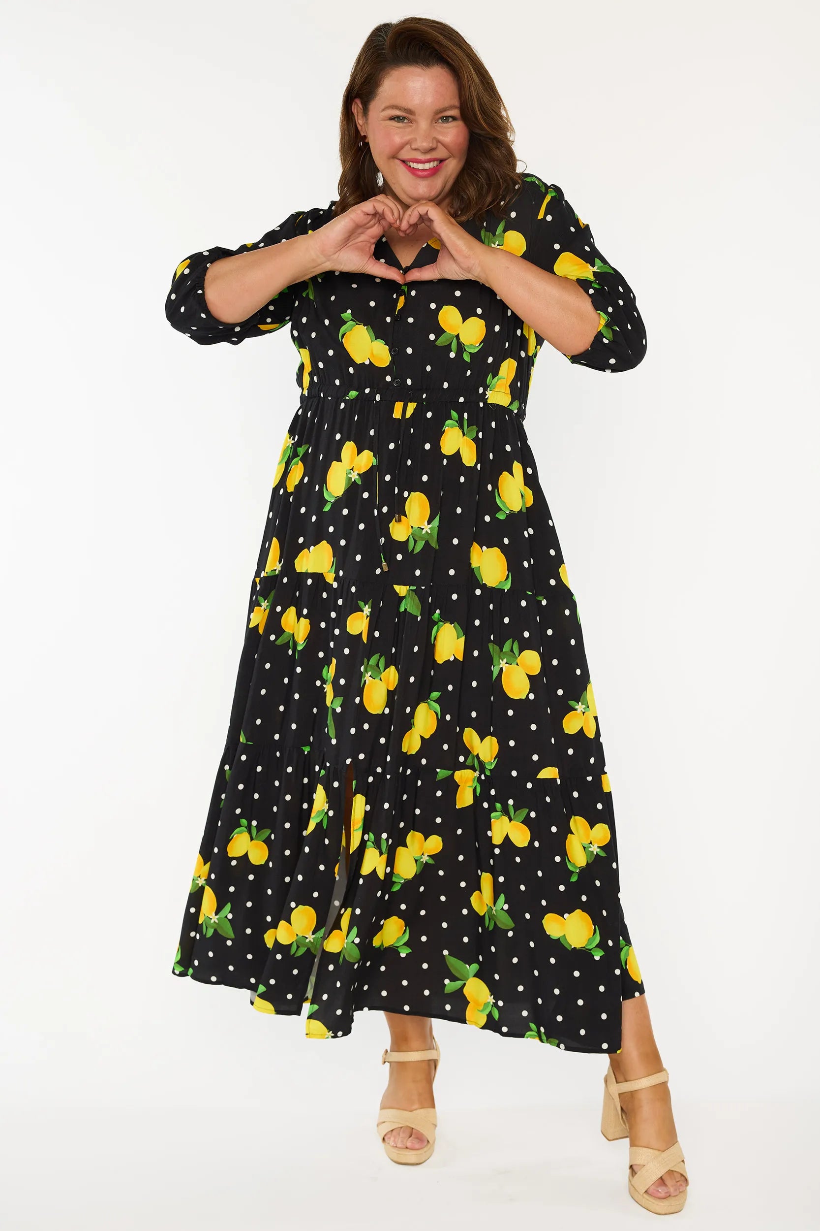 Adeline Lemon Spot Dress