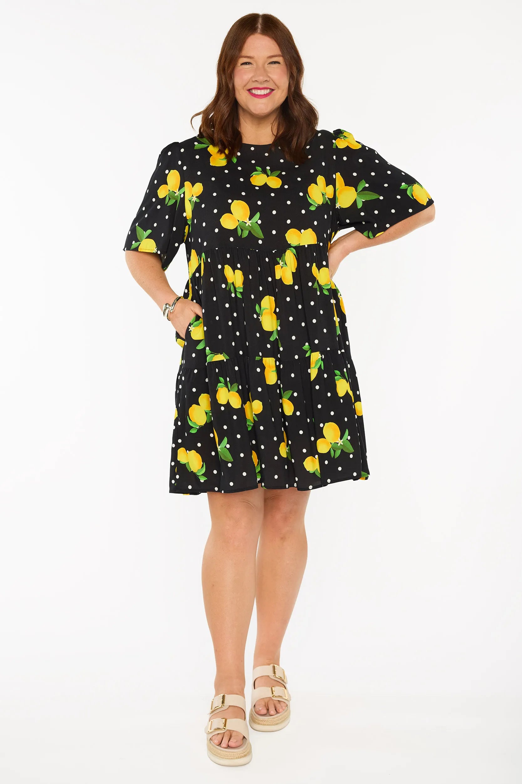 Izzie Lemon Spot Dress