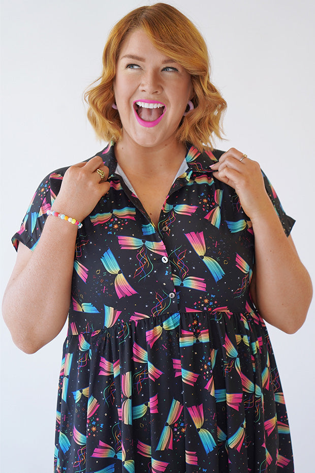 Frankie Magic Of Books Dress – Magic Of Books shirt dress