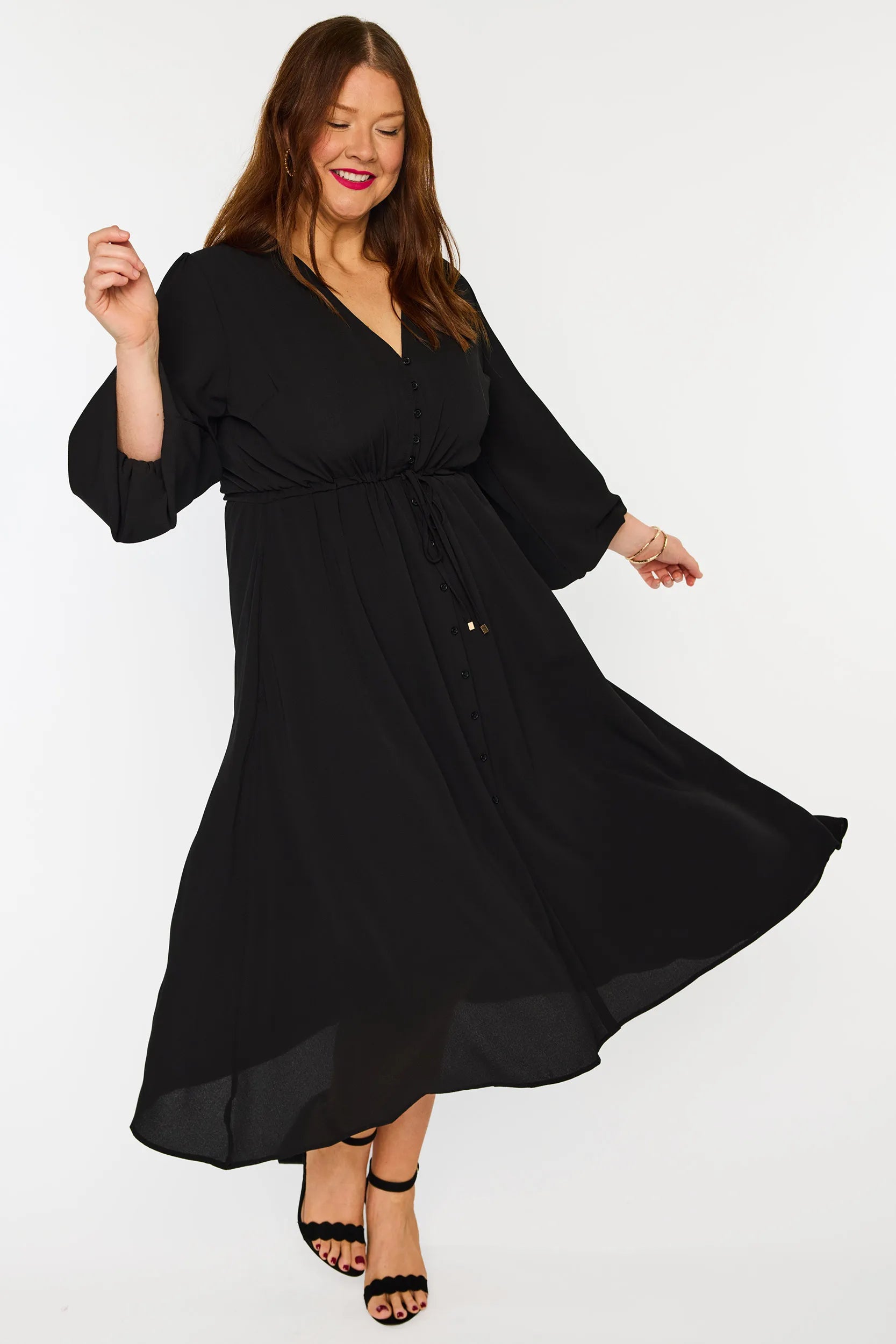 Marlene Black Dress โ Black midi dress