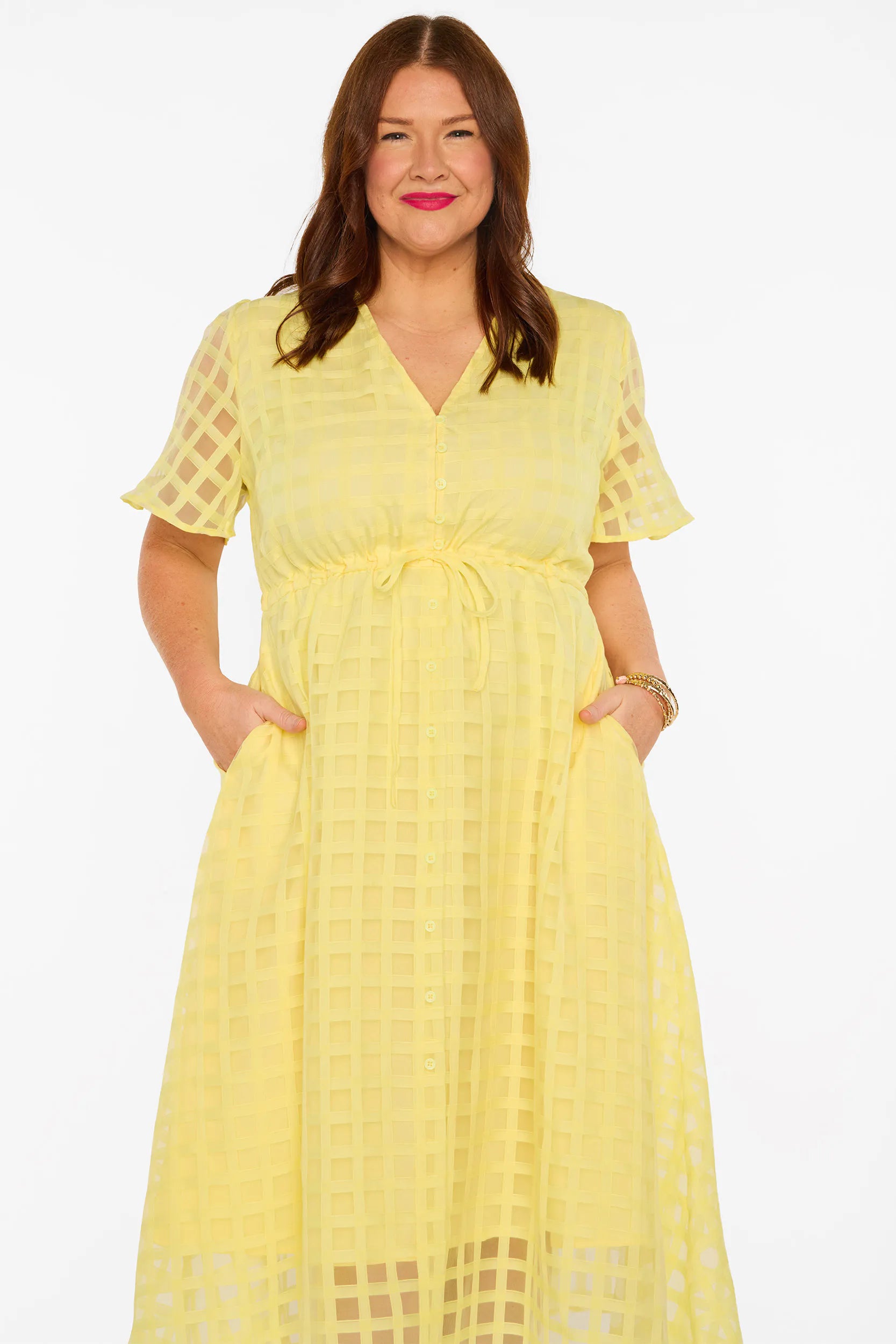 Marley Yellow Waffle Dress