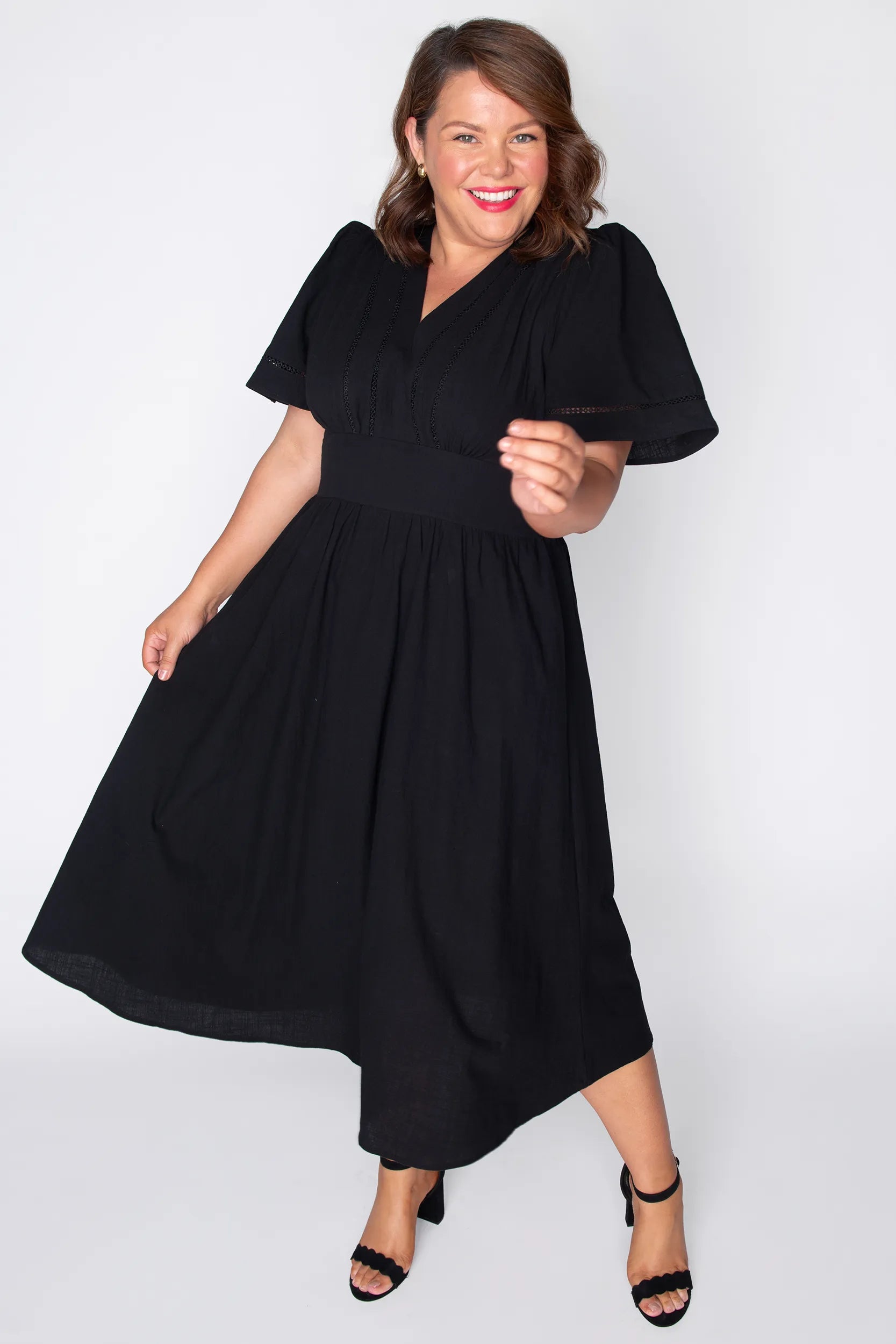 Martina Black Dress – Black midi dress