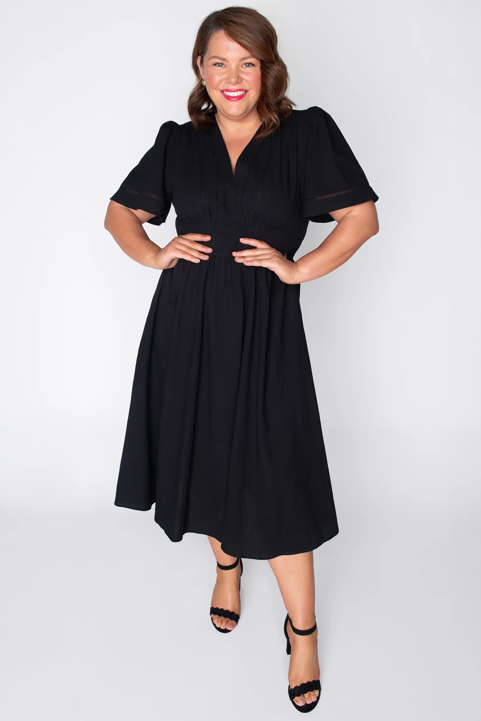Martina Black Dress โ Black midi dress