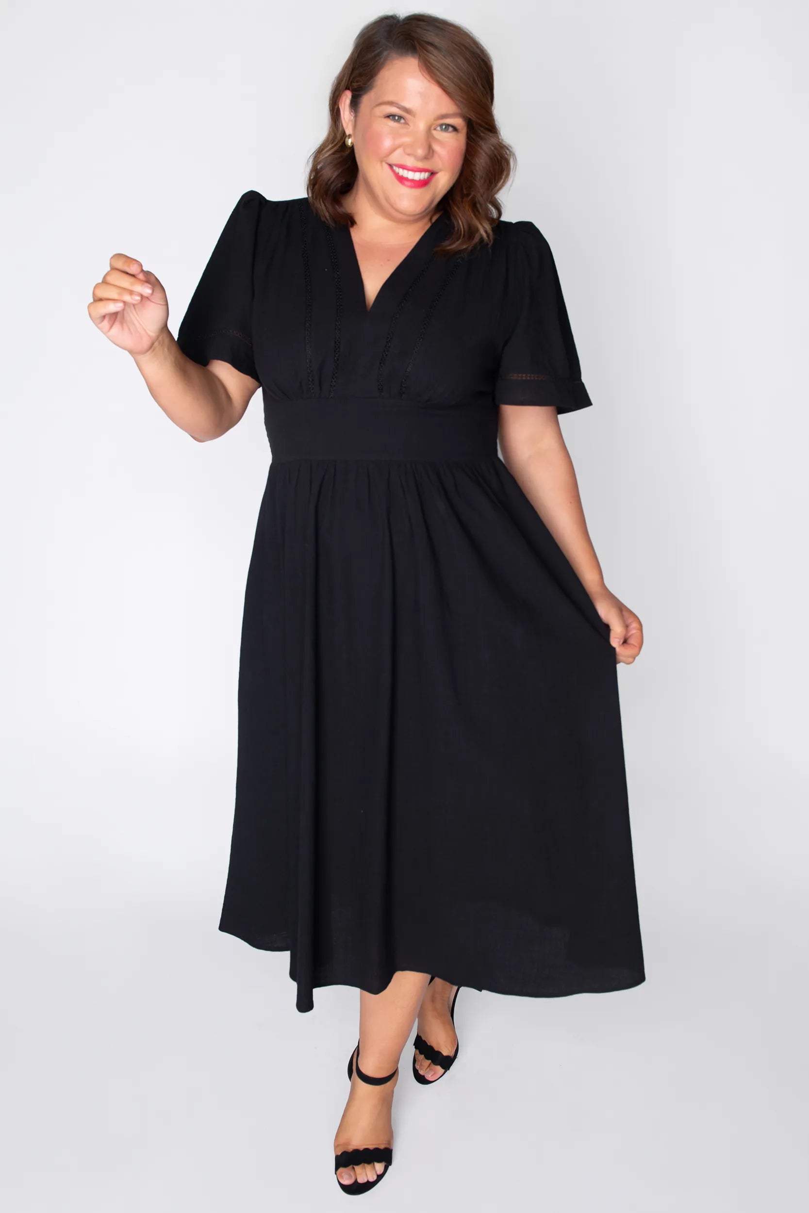 Martina Black Dress โ Black midi dress