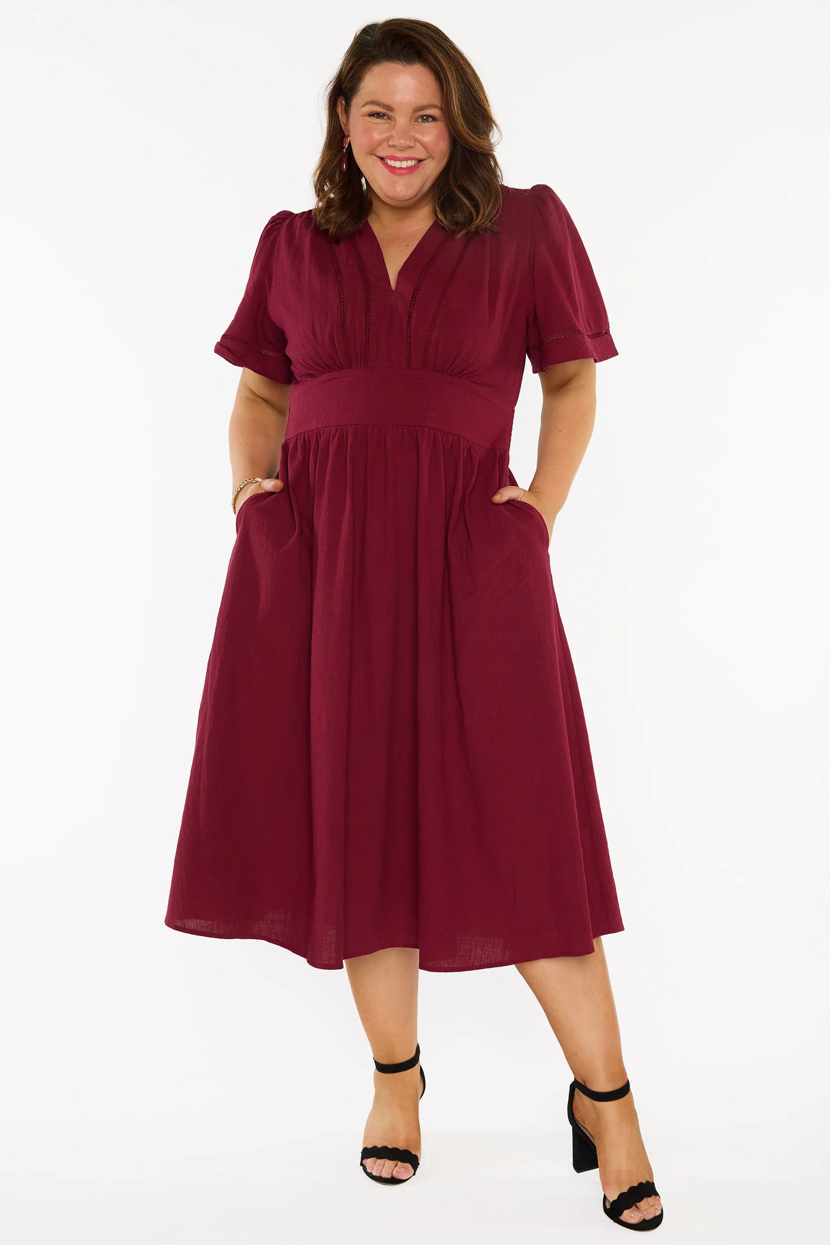 Martina Burgundy Dress