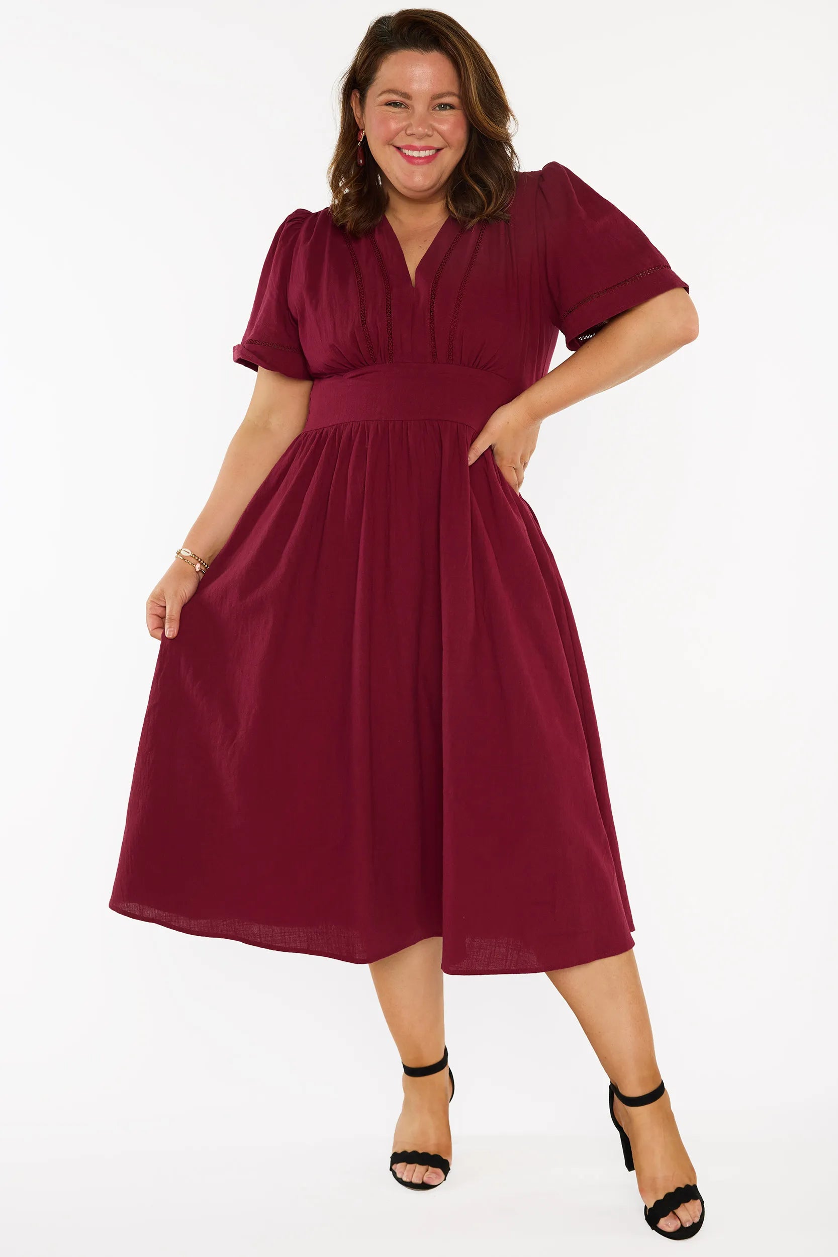 Martina Burgundy Dress