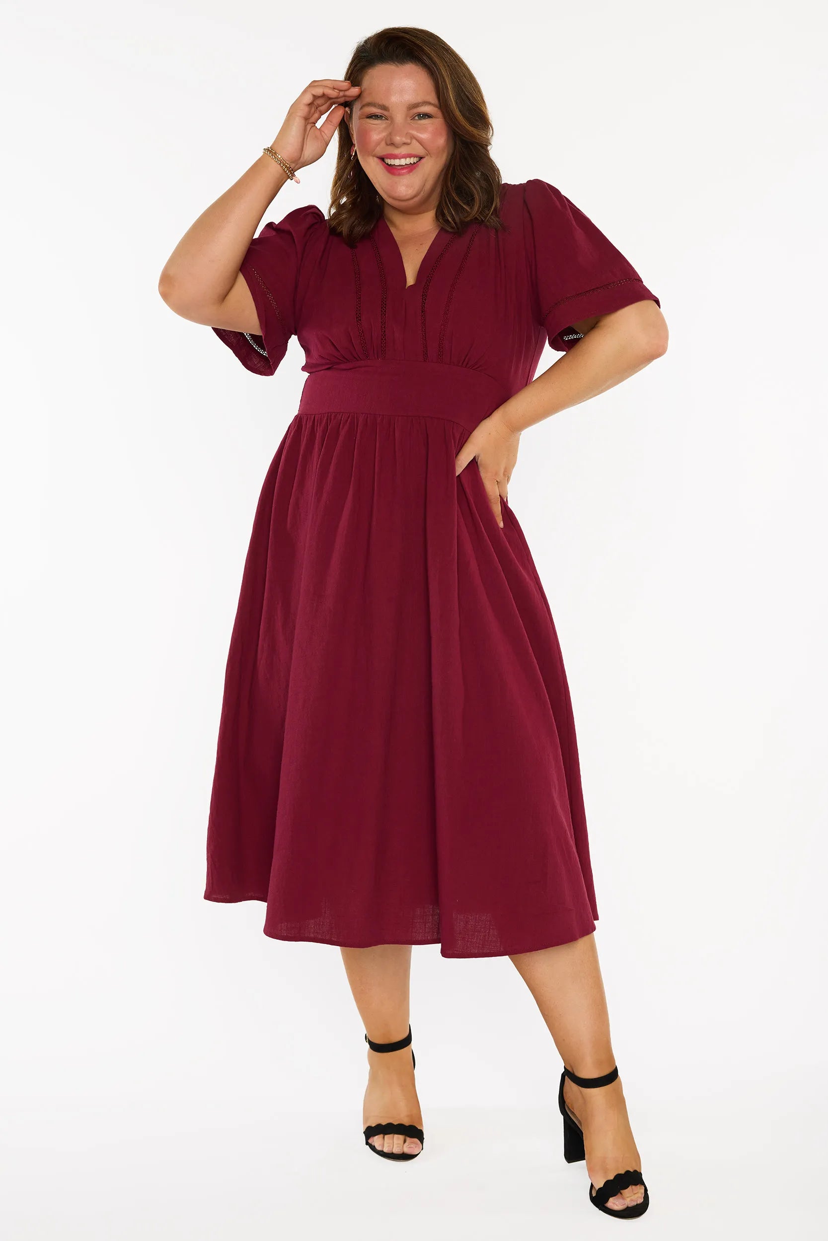 Martina Burgundy Dress
