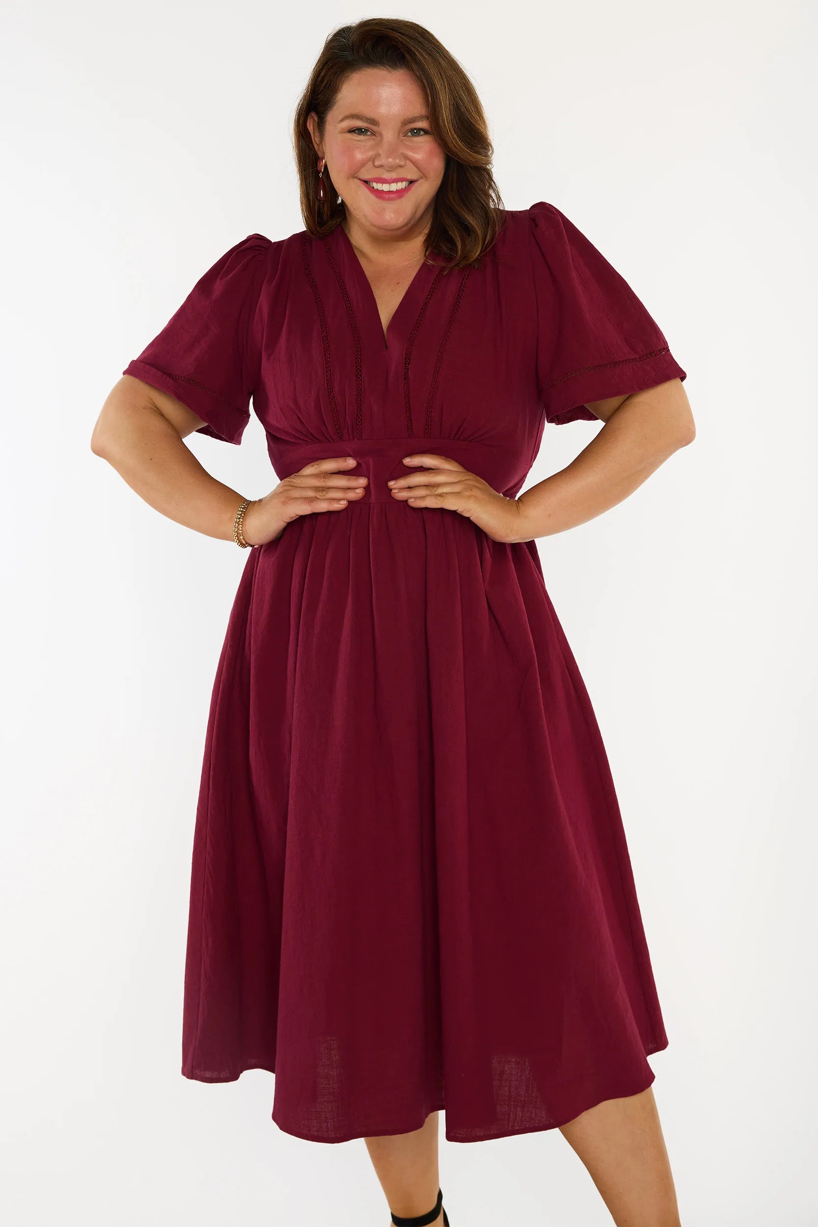 Martina Burgundy Dress